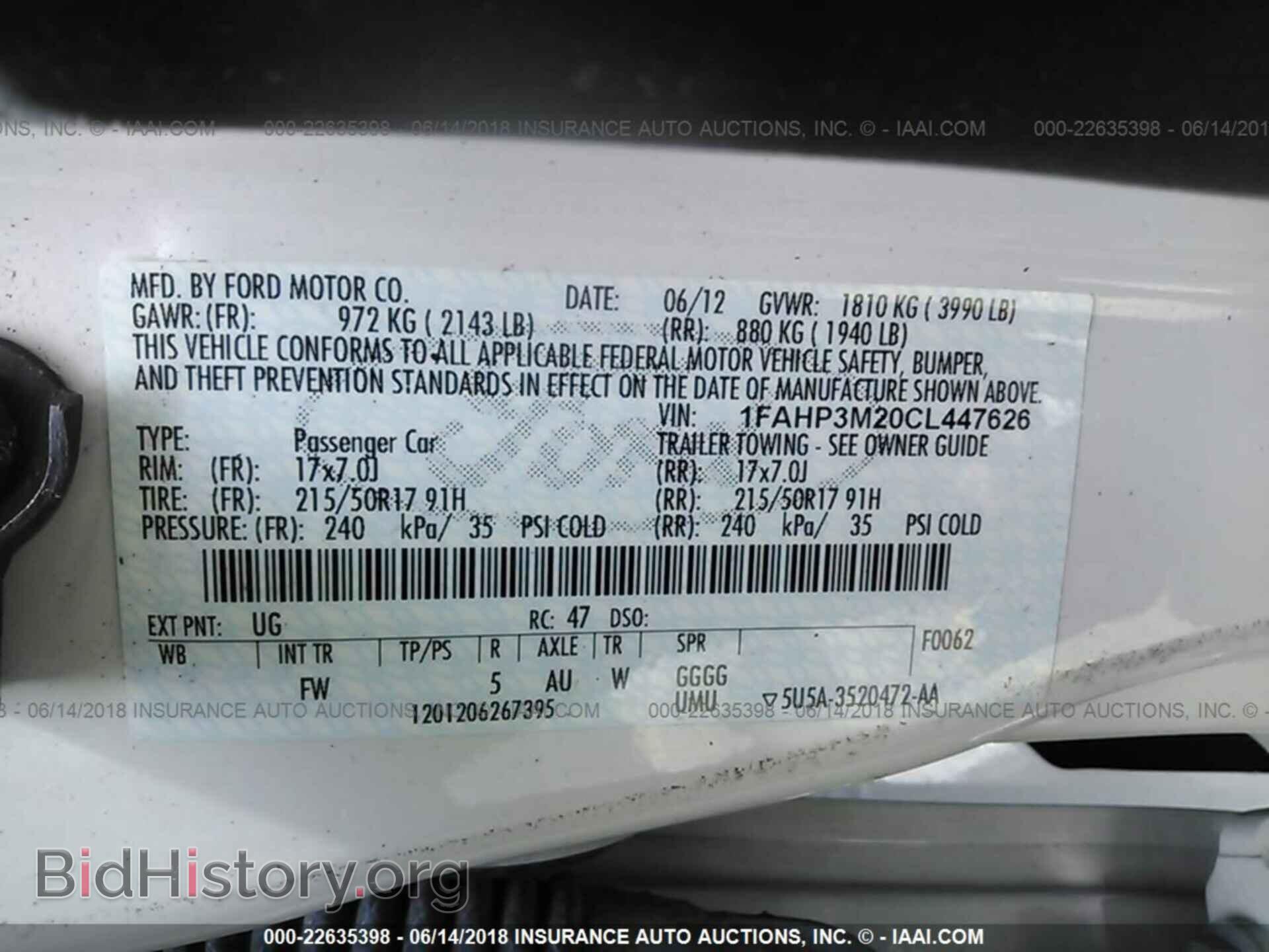 2012 FORD FOCUS - VIN: 1FAHP3M20CL447626 - Фото 9