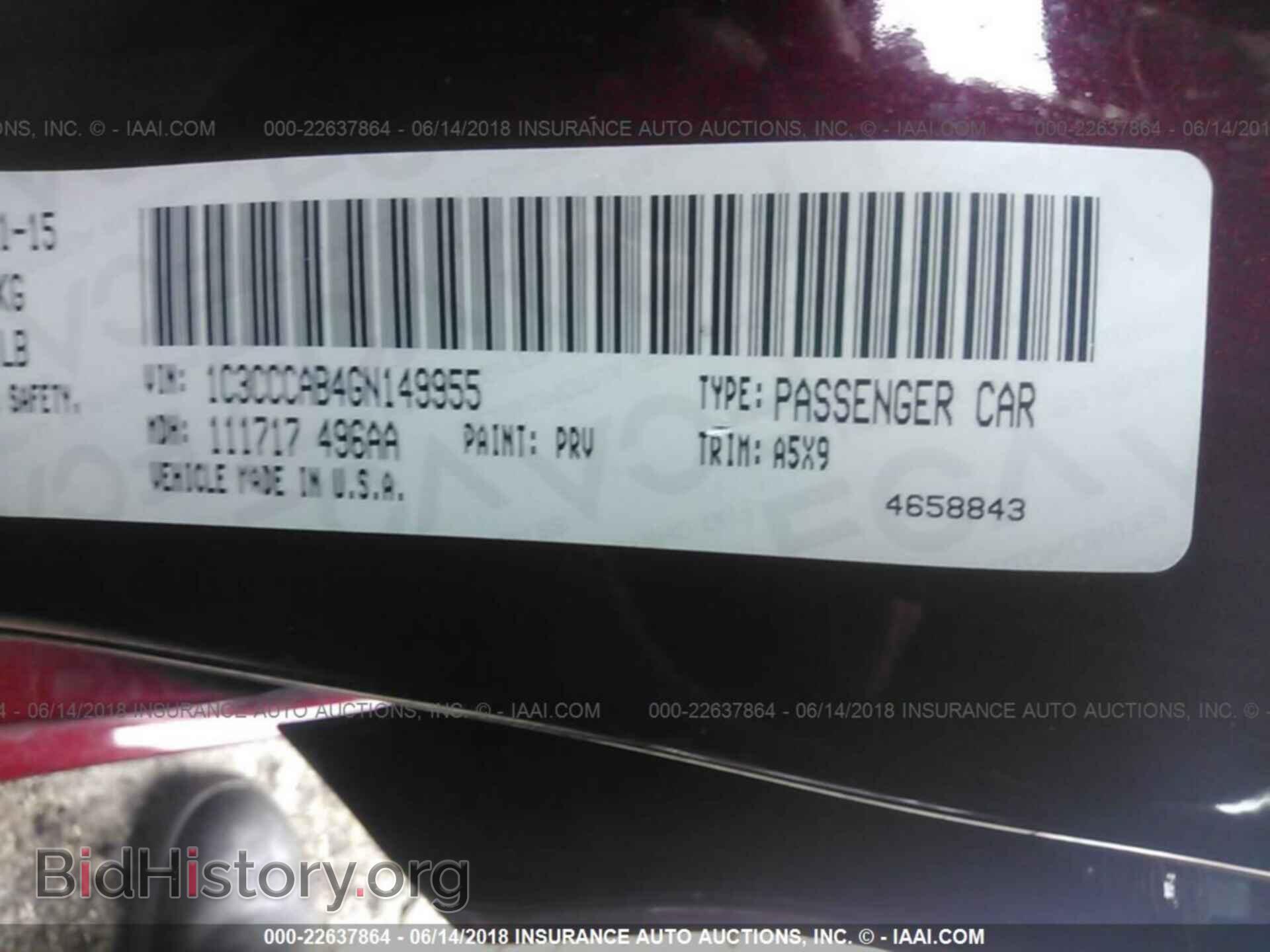 2016 Chrysler 200 - VIN: 1C3CCCAB4GN149955 - Photo 9