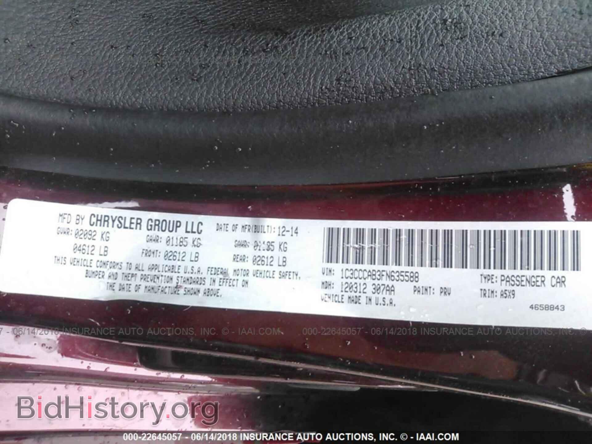 2015 Chrysler 200 - VIN: 1C3CCCAB3FN635588 - Photo 9