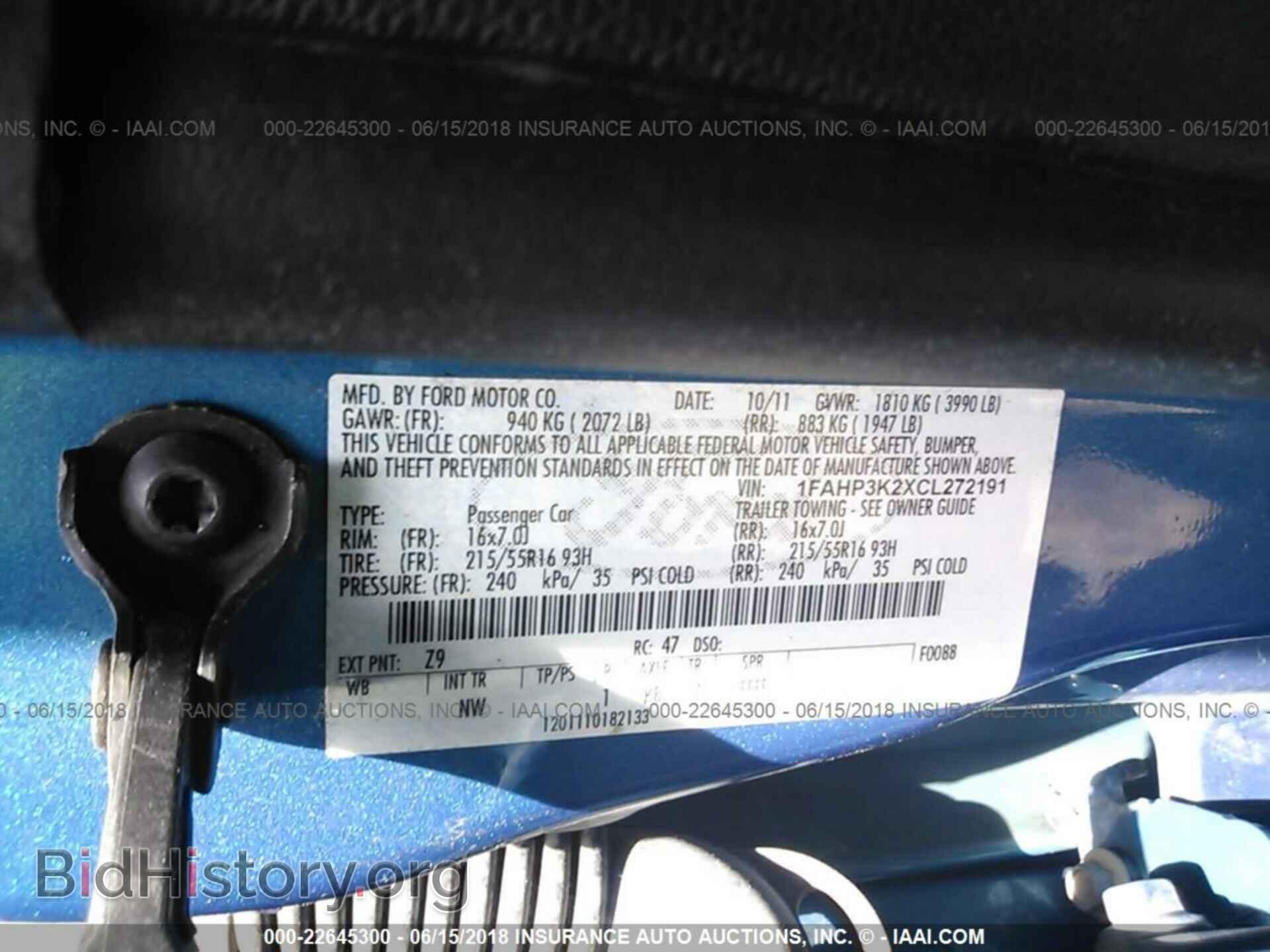 2012 Ford Focus - VIN: 1FAHP3K2XCL272191 - Фото 9