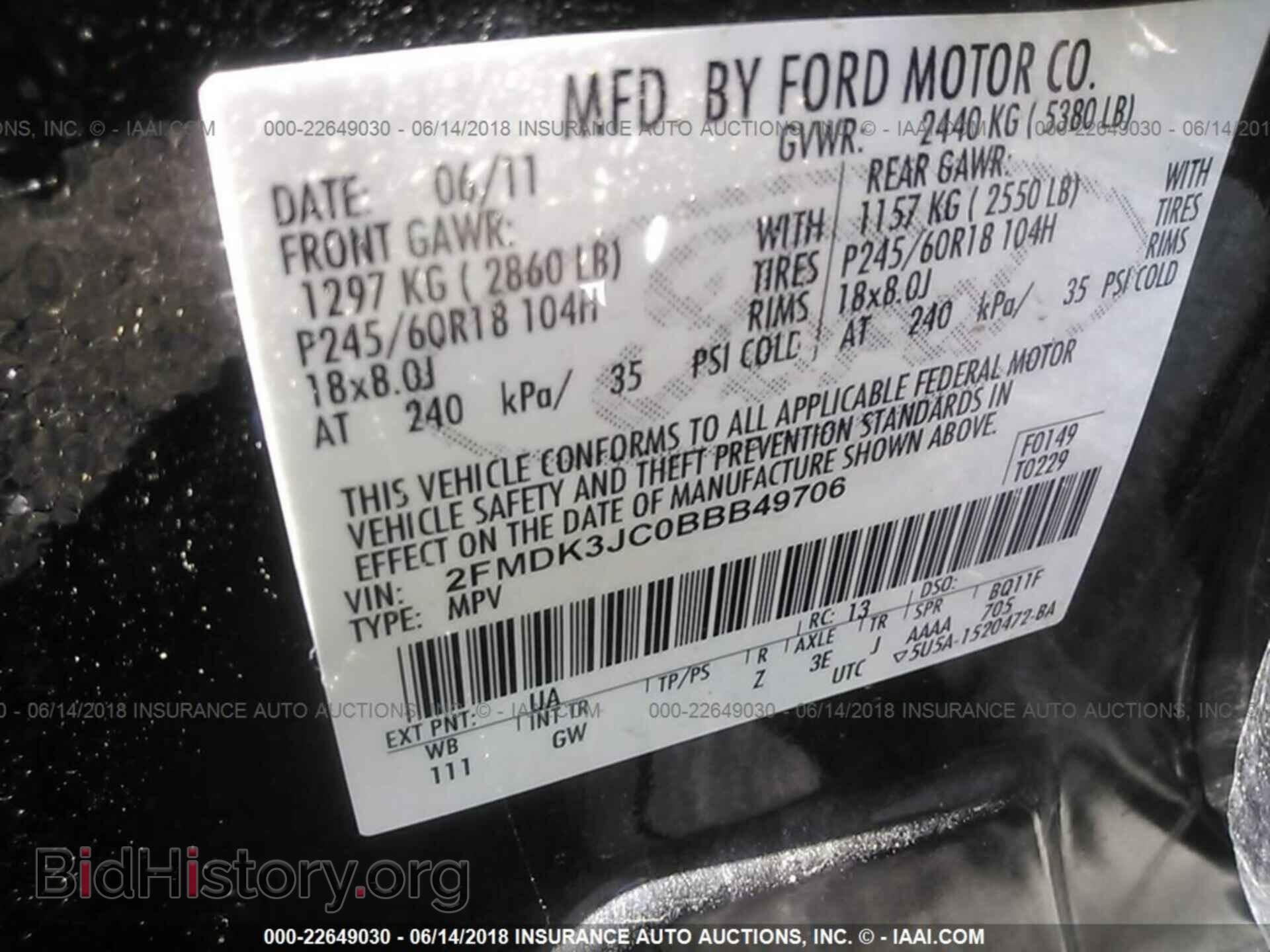2011 Ford Edge - VIN: 2FMDK3JC0BBB49706 - Photo 9