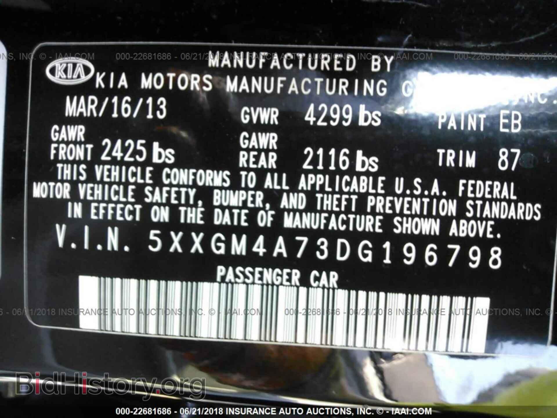 2013 Kia Optima - VIN: 5XXGM4A73DG196798 - Photo 9