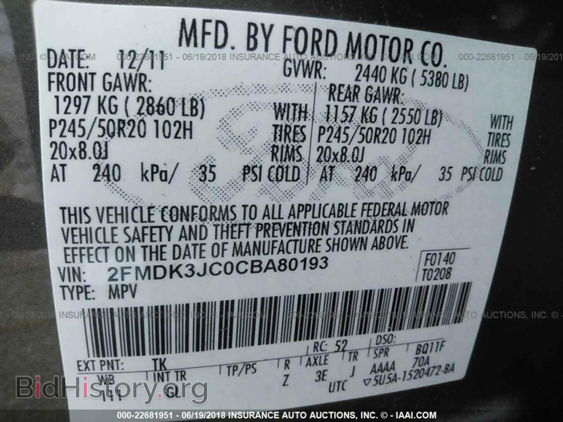 2012 Ford Edge - VIN: 2FMDK3JC0CBA80193 - Photo 9