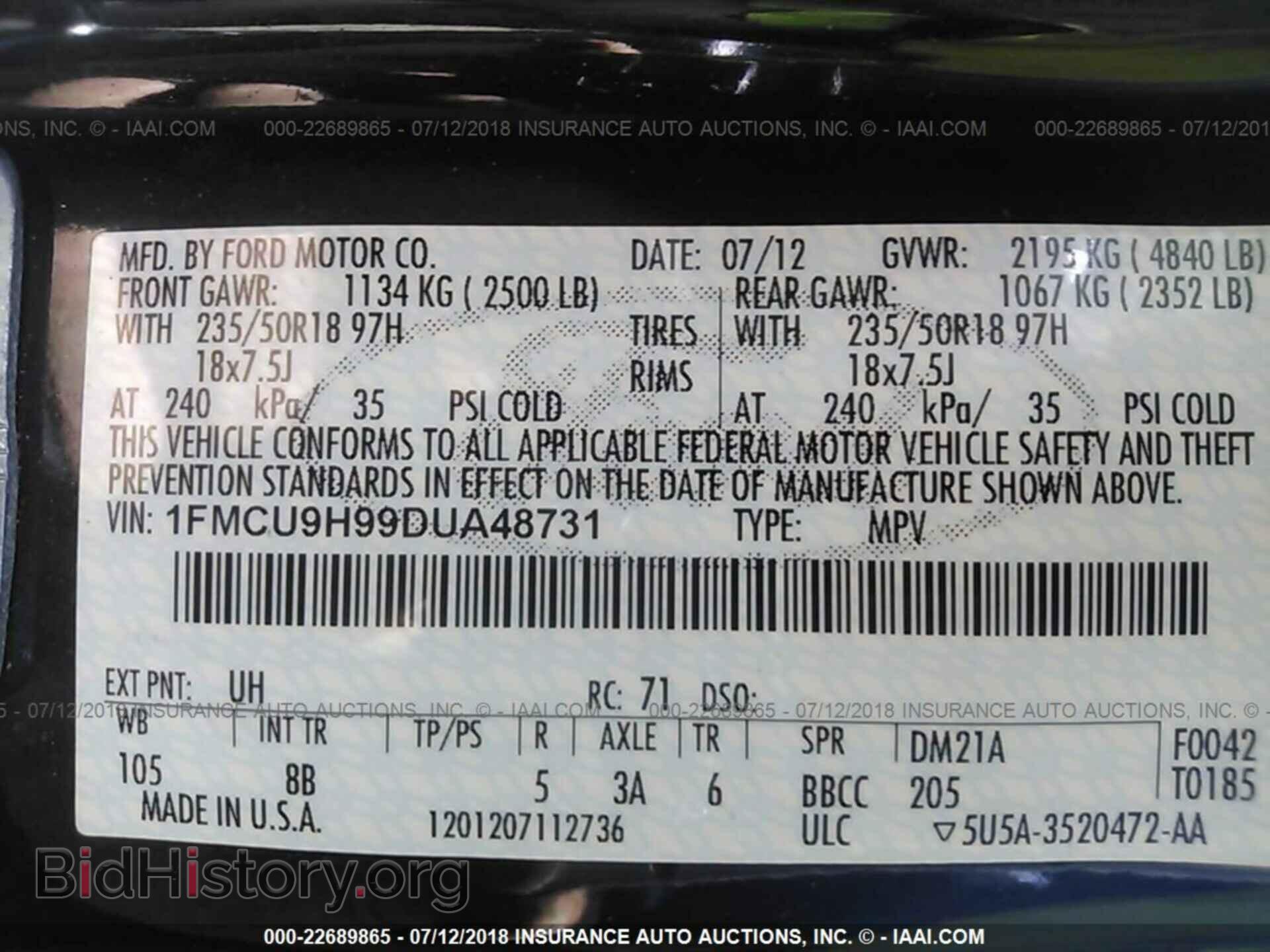 2013 Ford Escape - VIN: 1FMCU9H99DUA48731 - Photo 9