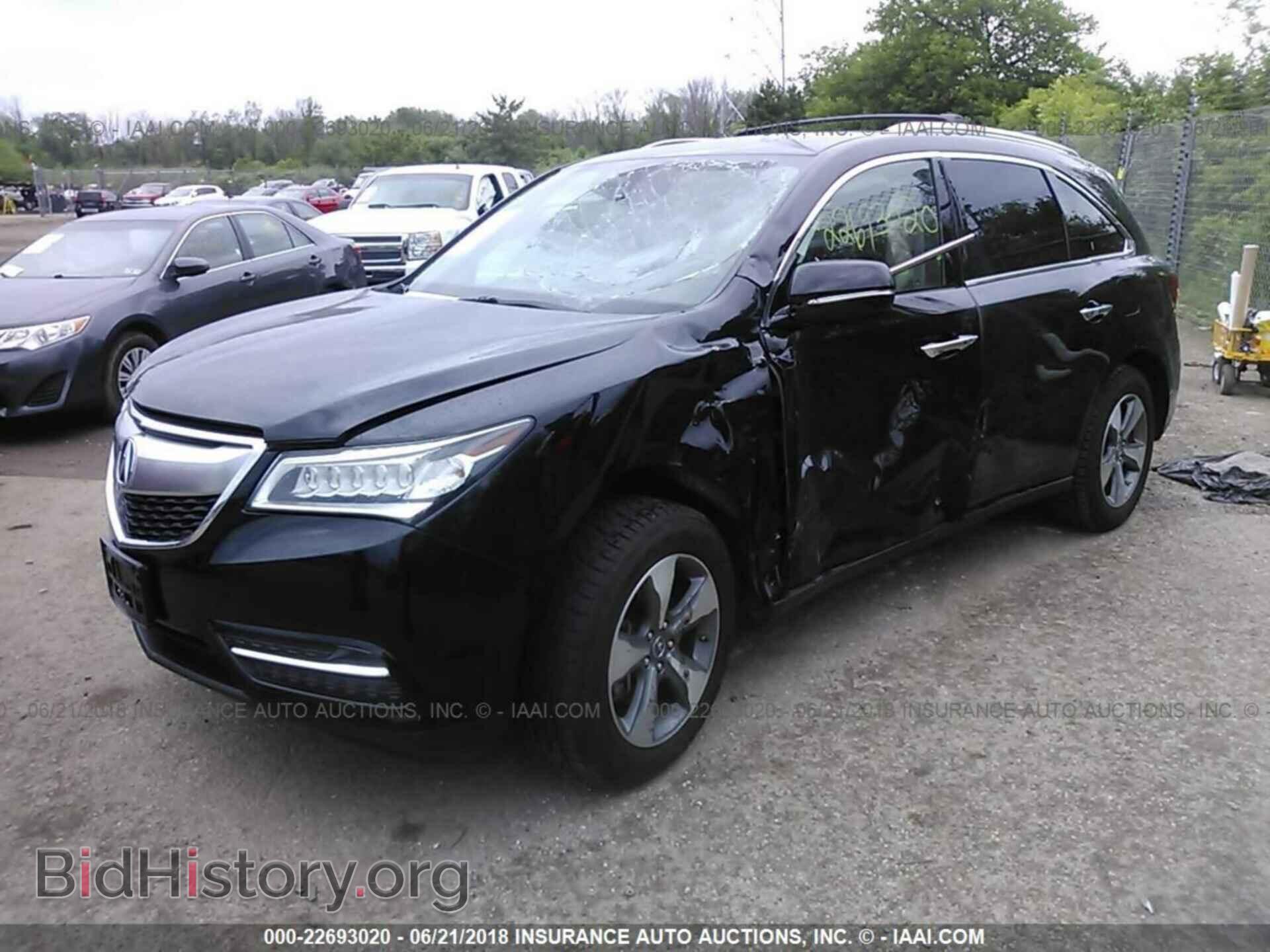 2014 Acura Mdx - VIN: 5FRYD4H21EB014226 - Фото 2