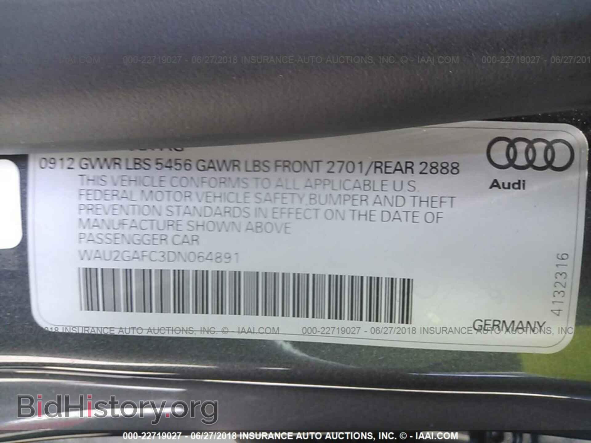 2013 Audi A7 - VIN: WAU2GAFC3DN064891 - Фото 9
