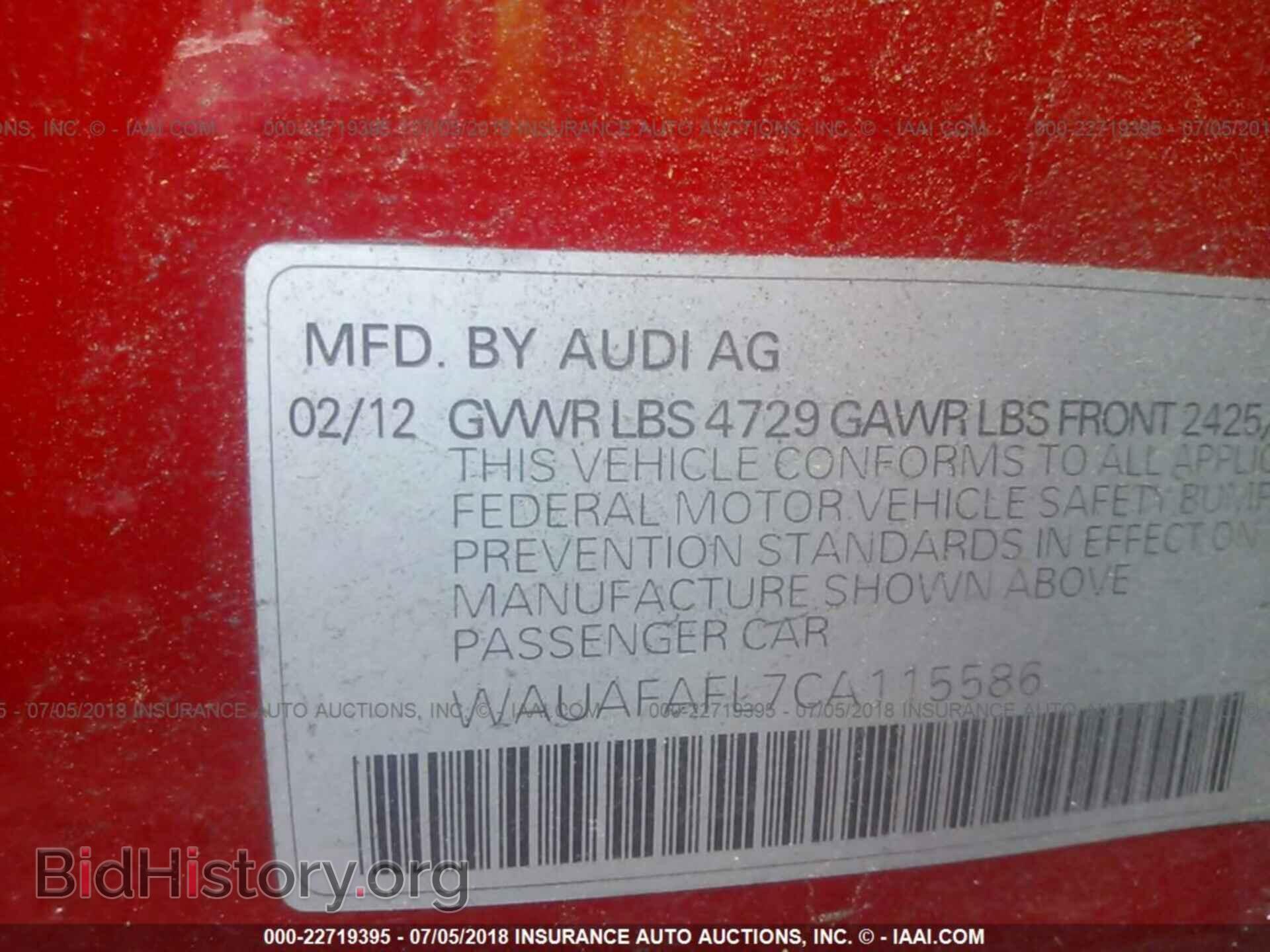 2012 Audi A4 - VIN: WAUAFAFL7CA115586 - Фото 9