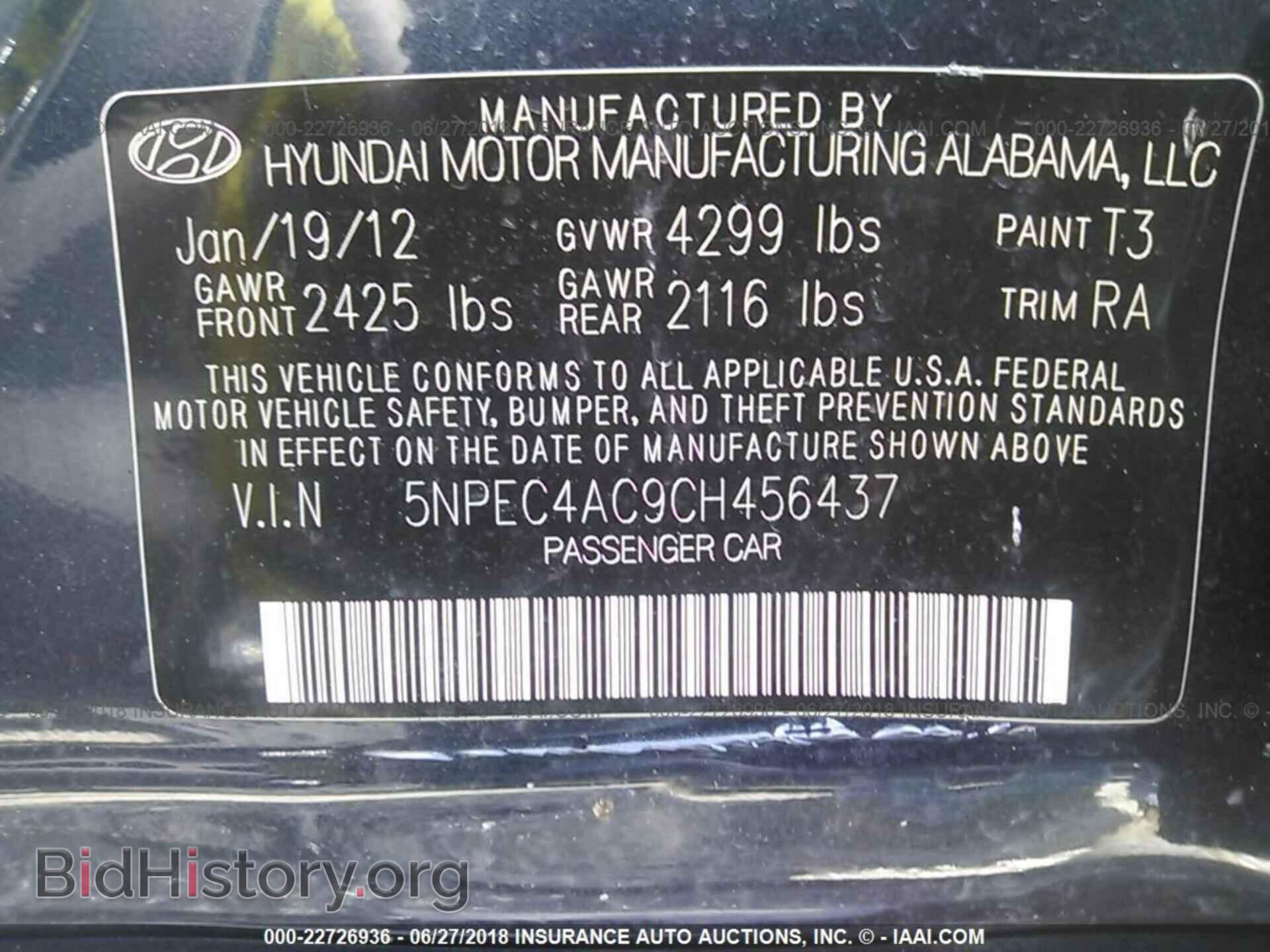 2012 Hyundai Sonata - VIN: 5NPEC4AC9CH456437 - Photo 9