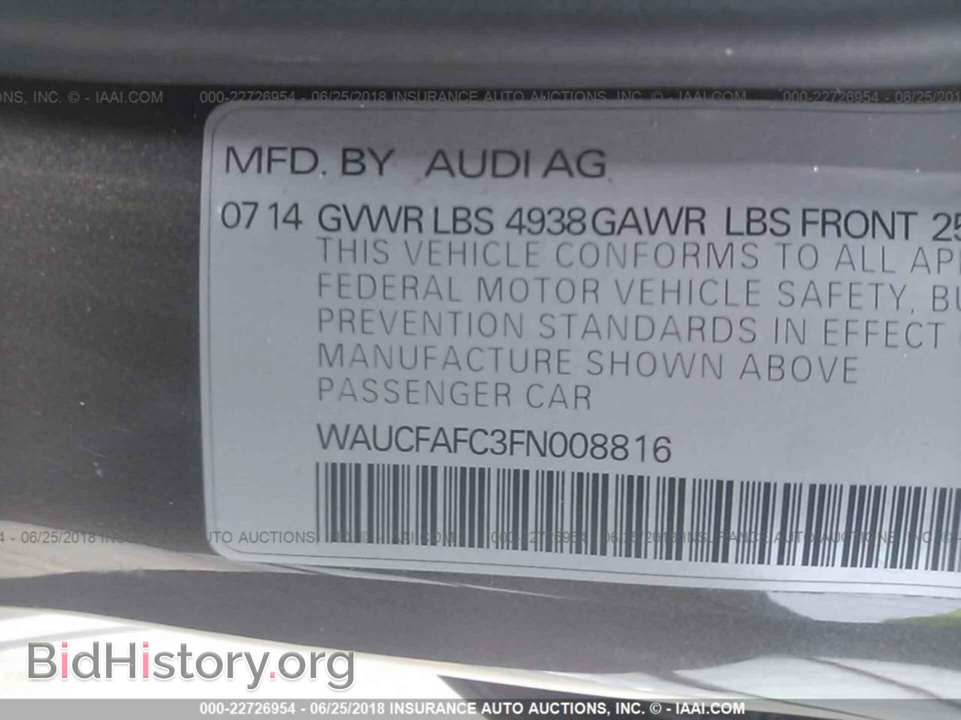 2015 Audi A6 - VIN: WAUCFAFC3FN008816 - Фото 9