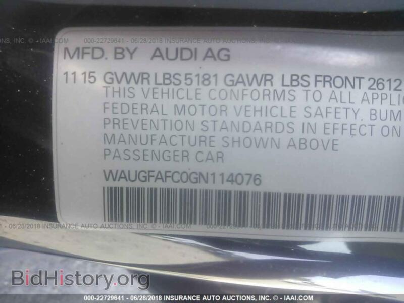 2016 Audi A6 (VIN WAUGFAFC0GN114076) — фото 9 из 10