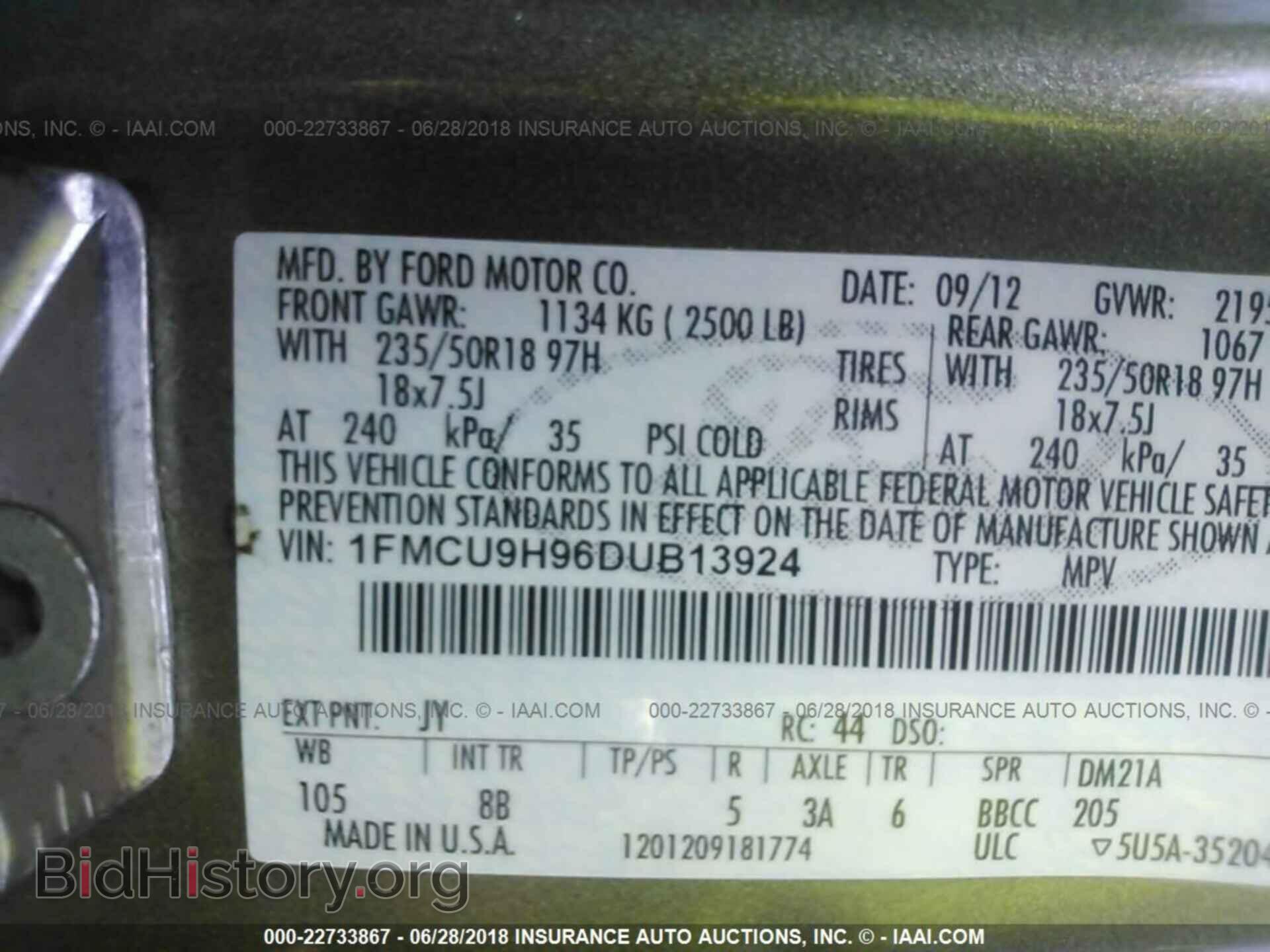 2013 Ford Escape - VIN: 1FMCU9H96DUB13924 - Photo 9