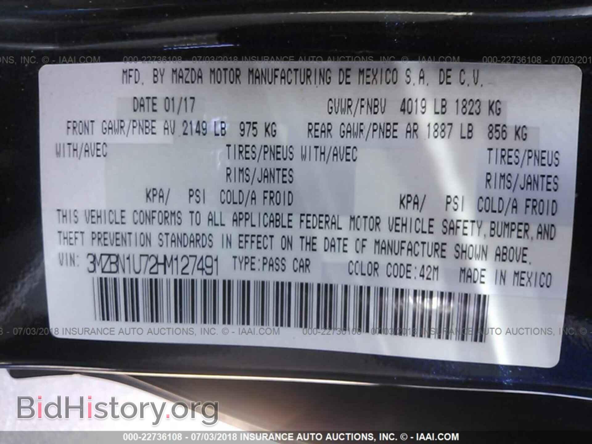 2017 Mazda 3 - VIN: 3MZBN1U72HM127491 - Фото 9
