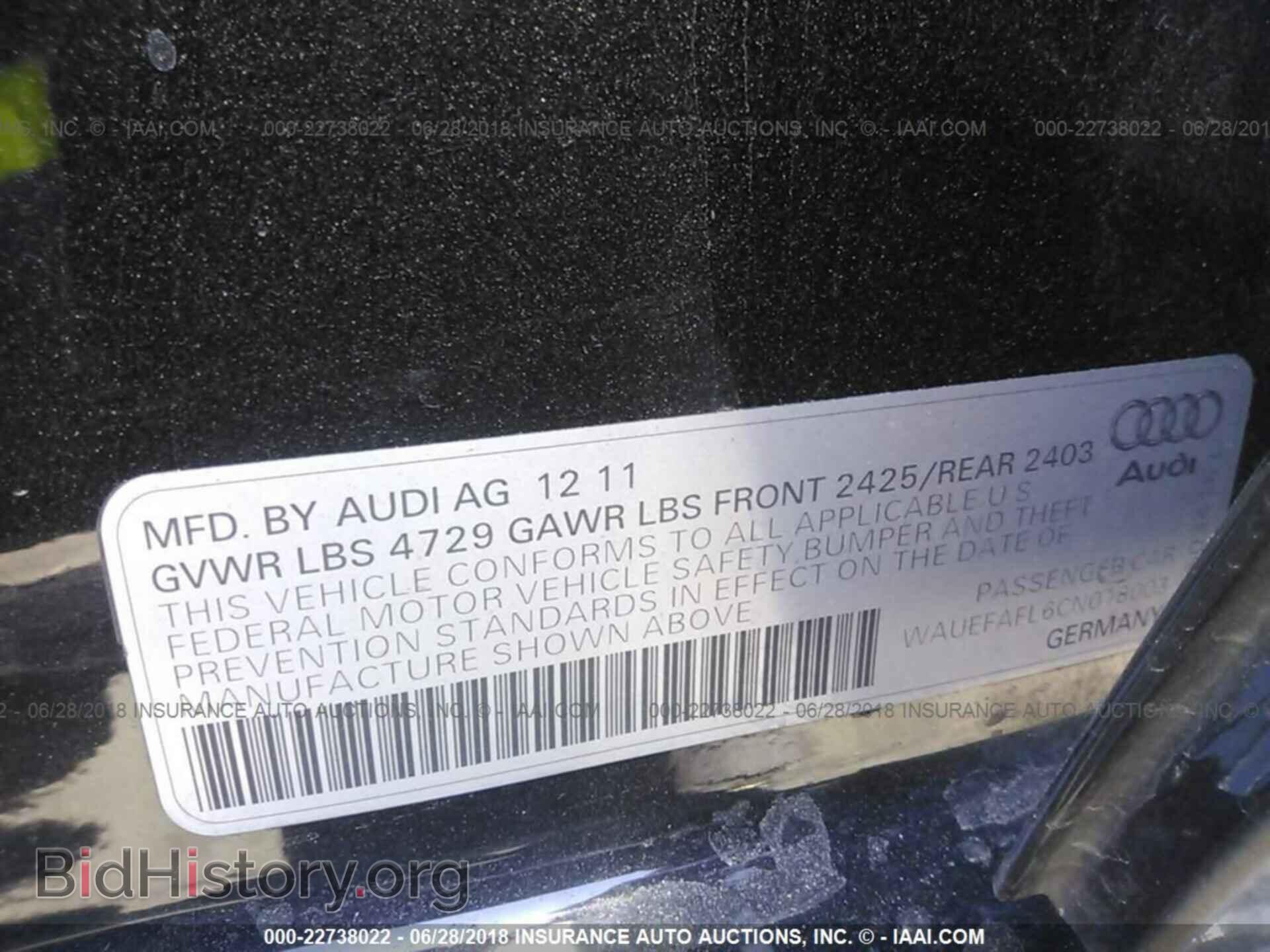 2012 Audi A4 - VIN: WAUEFAFL6CN018003 - Фото 9