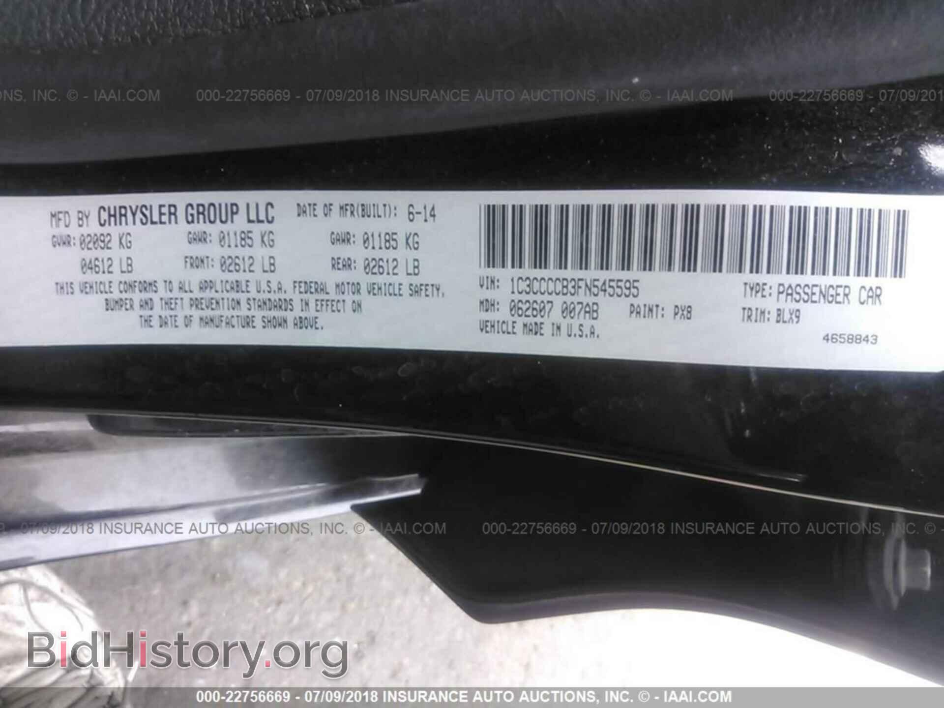 2015 Chrysler 200 - VIN: 1C3CCCCB3FN545595 - Photo 9