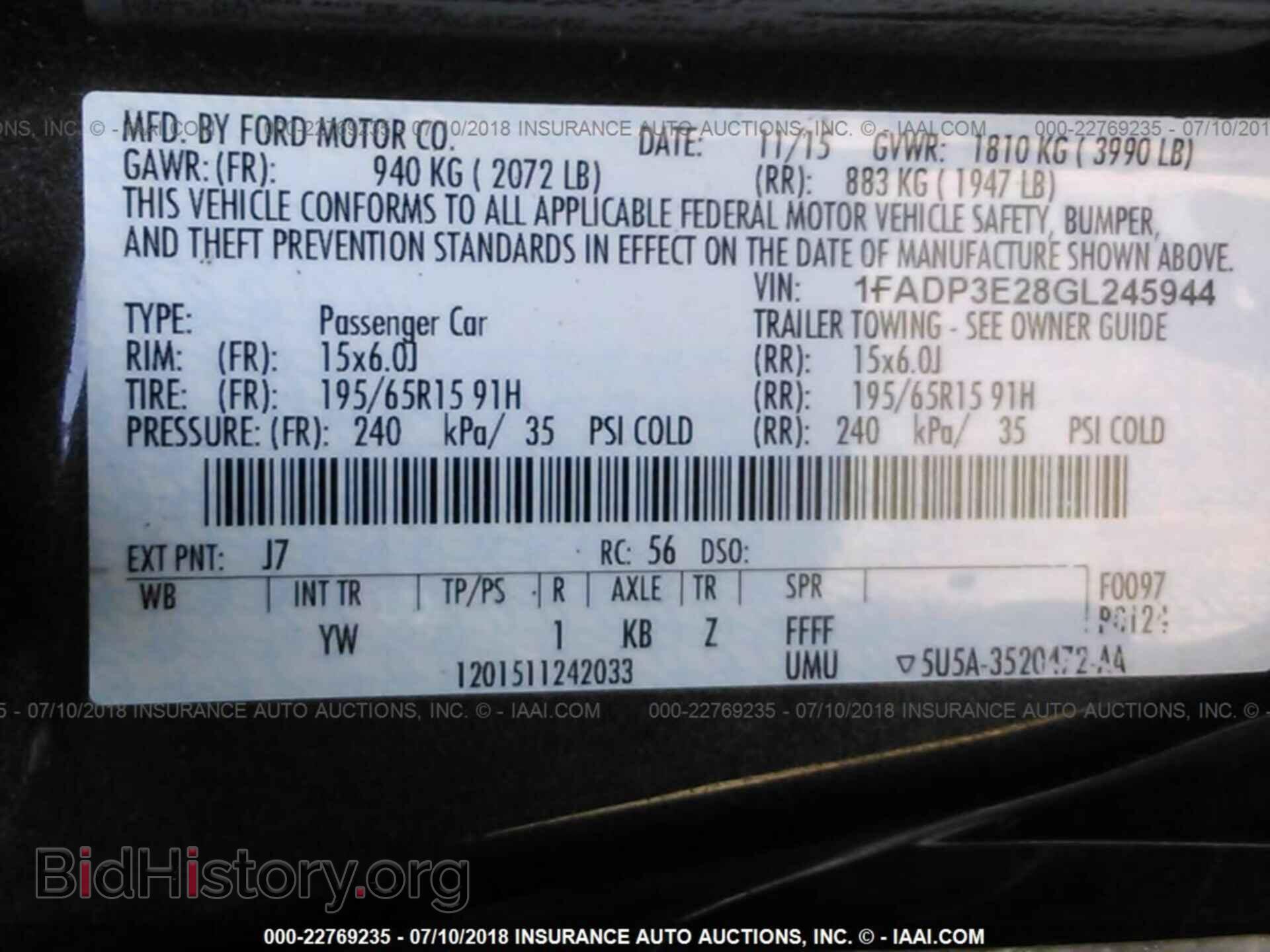 2016 Ford Focus - VIN: 1FADP3E28GL245944 - Фото 9