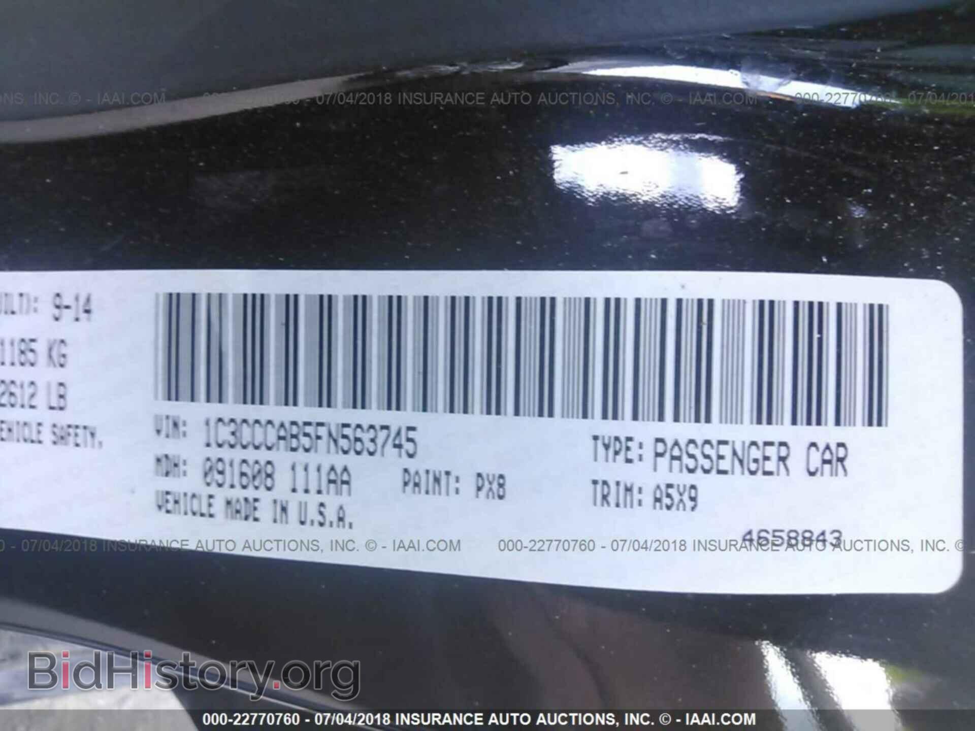 2015 CHRYSLER 200 - VIN: 1C3CCCAB5FN563745 - Photo 9