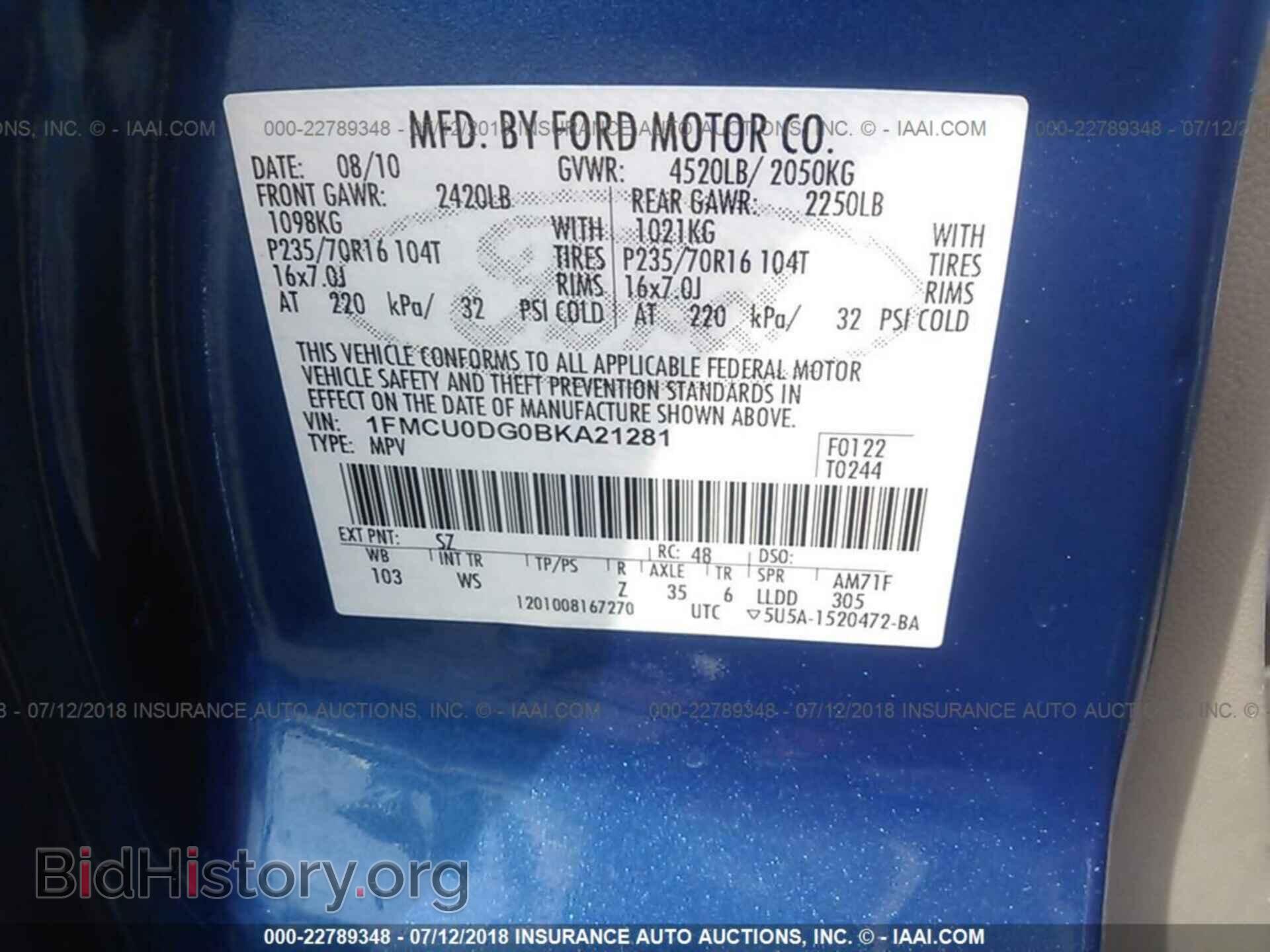 2011 Ford Escape - VIN: 1FMCU0DG0BKA21281 - Photo 9