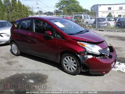 2016 Nissan VERSA NOTE, красный — VIN 3N1CE2CP5GL352607, IAAI