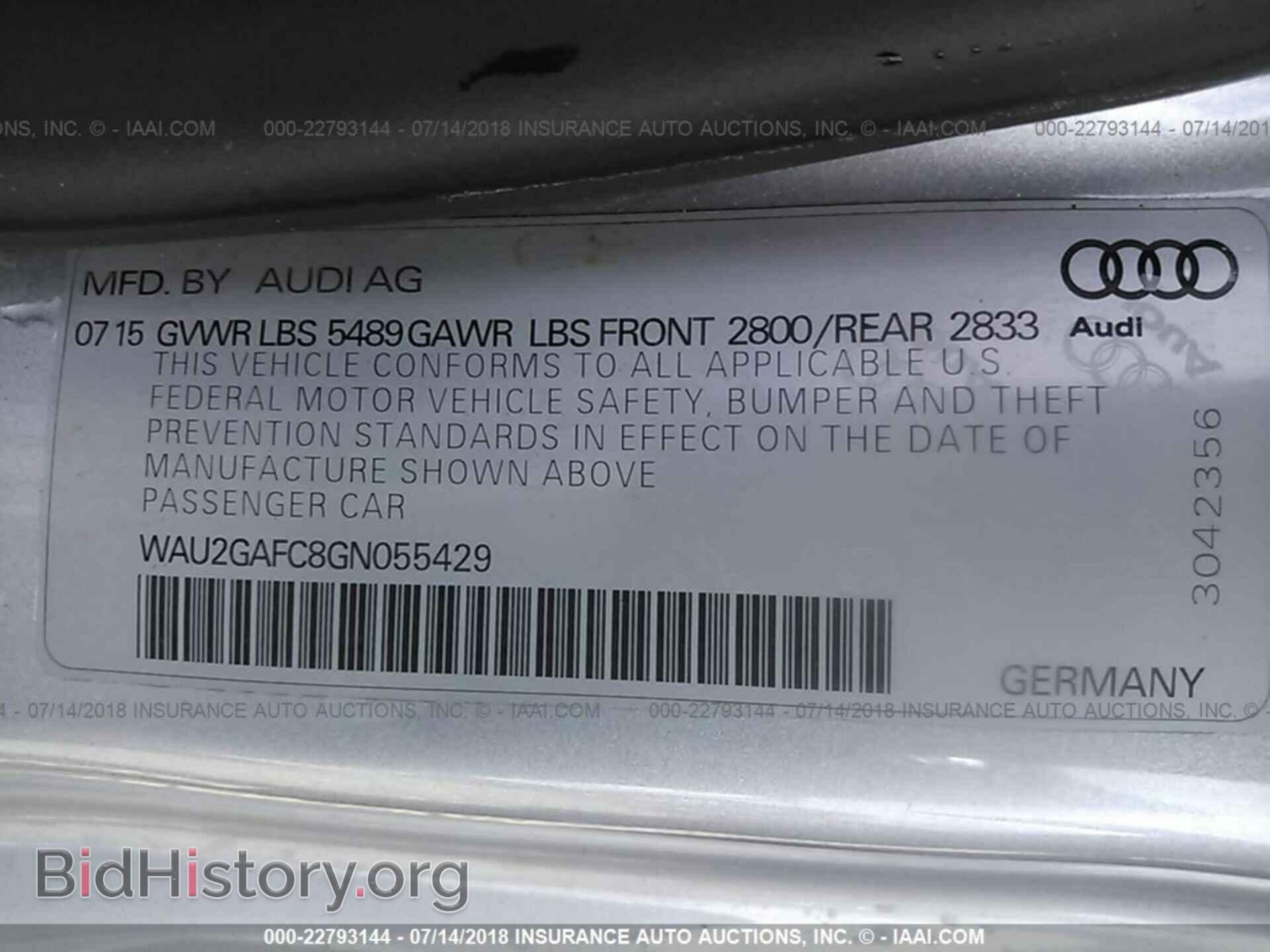 2016 Audi A7 - VIN: WAU2GAFC8GN055429 - Фото 9