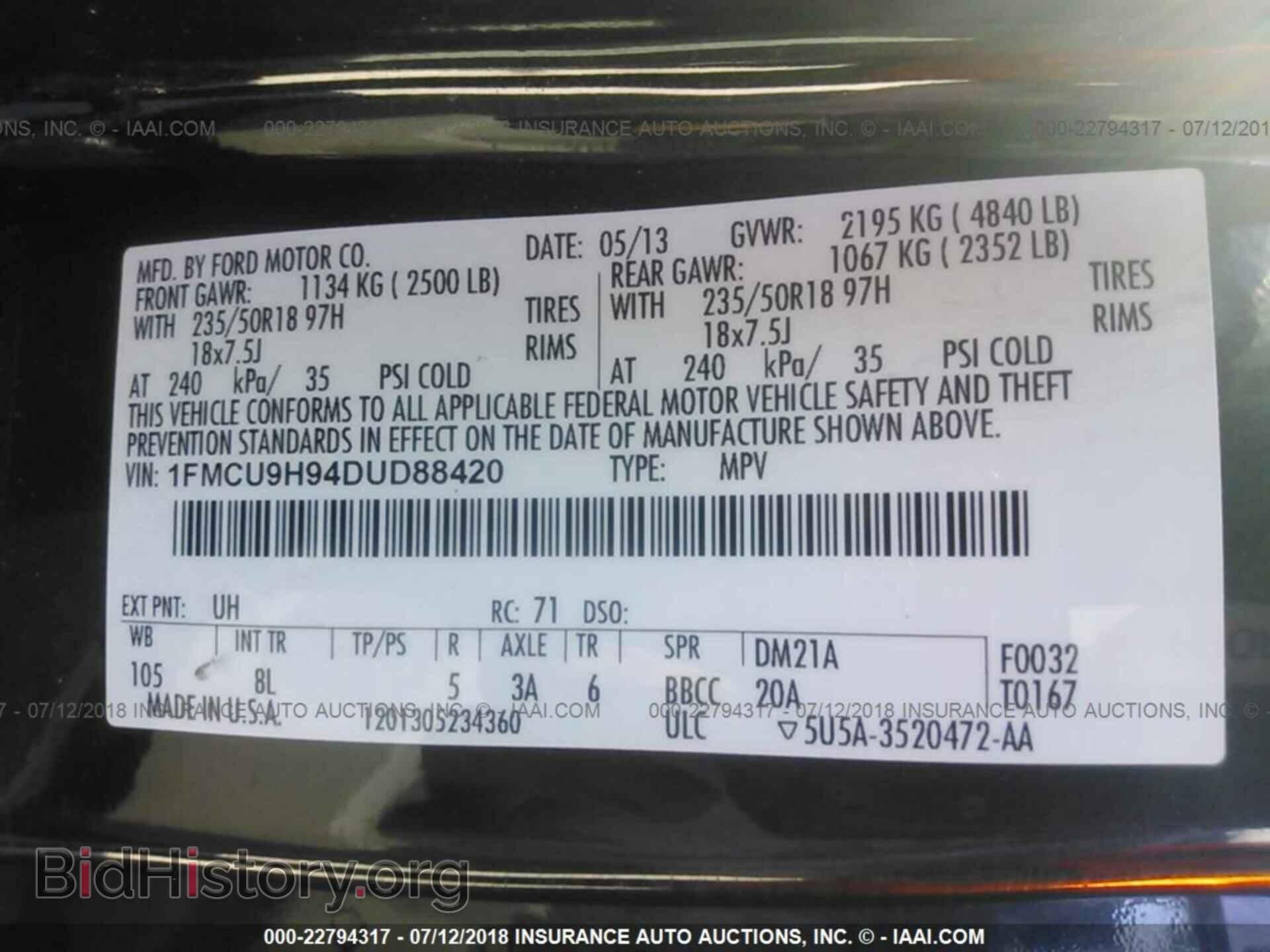 2013 Ford Escape - VIN: 1FMCU9H94DUD88420 - Photo 9