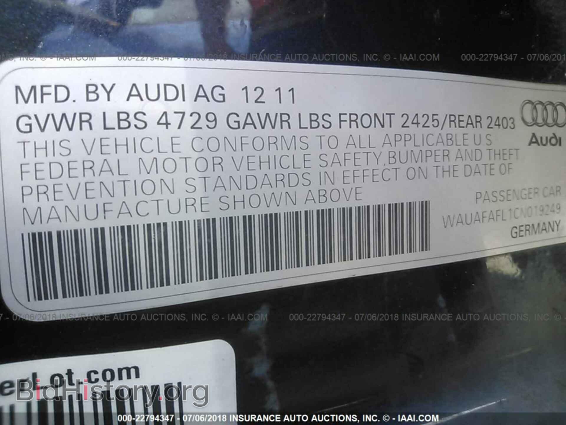 2012 Audi A4 - VIN: WAUAFAFL1CN019249 - Photo 9