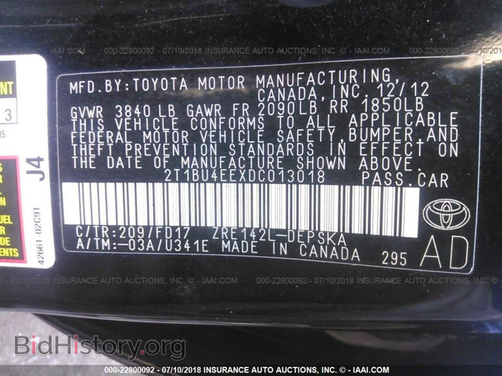 2013 Toyota Corolla - VIN: 2T1BU4EEXDC013018 - Photo 9