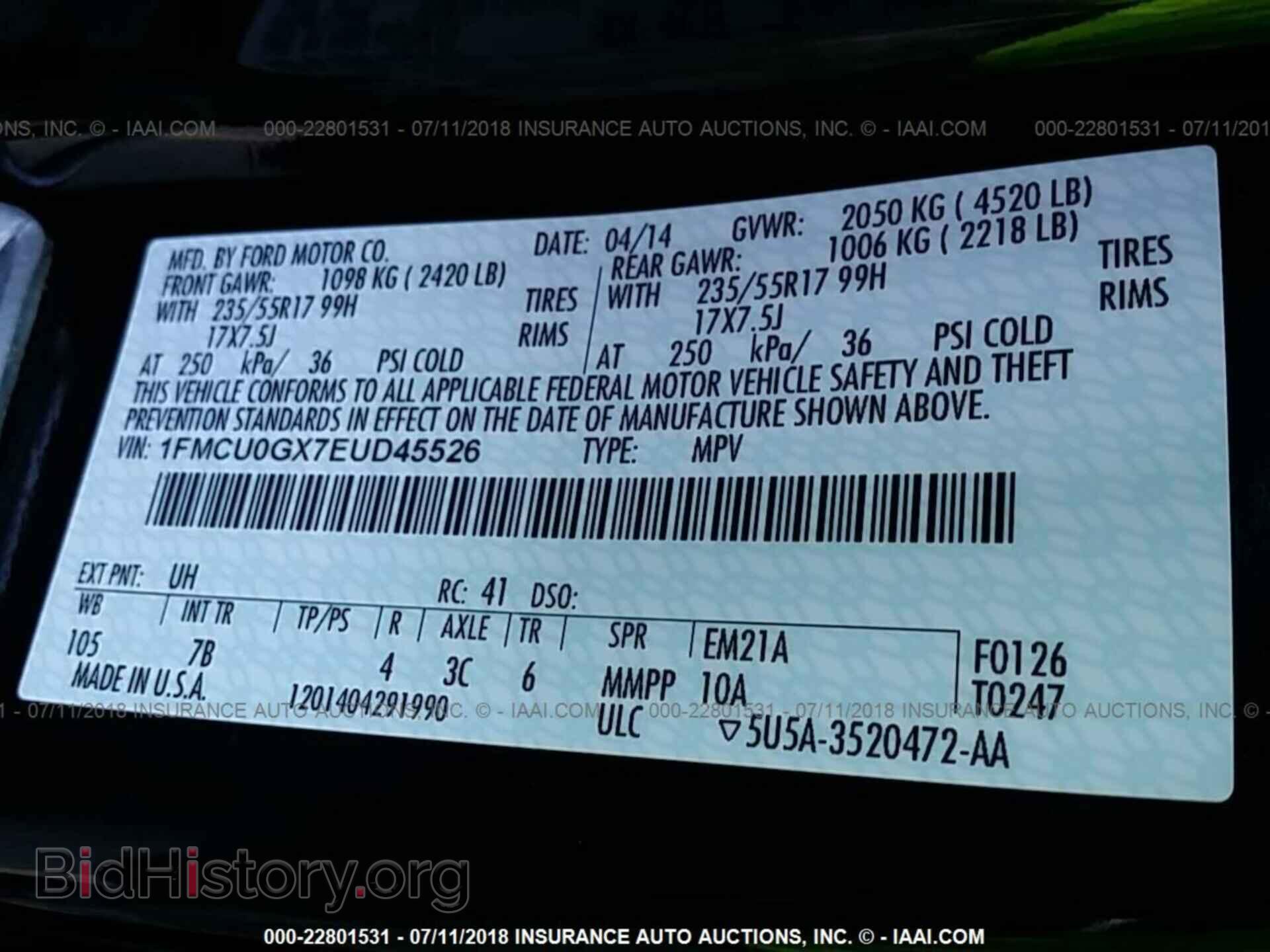2014 Ford Escape - VIN: 1FMCU0GX7EUD45526 - Photo 9