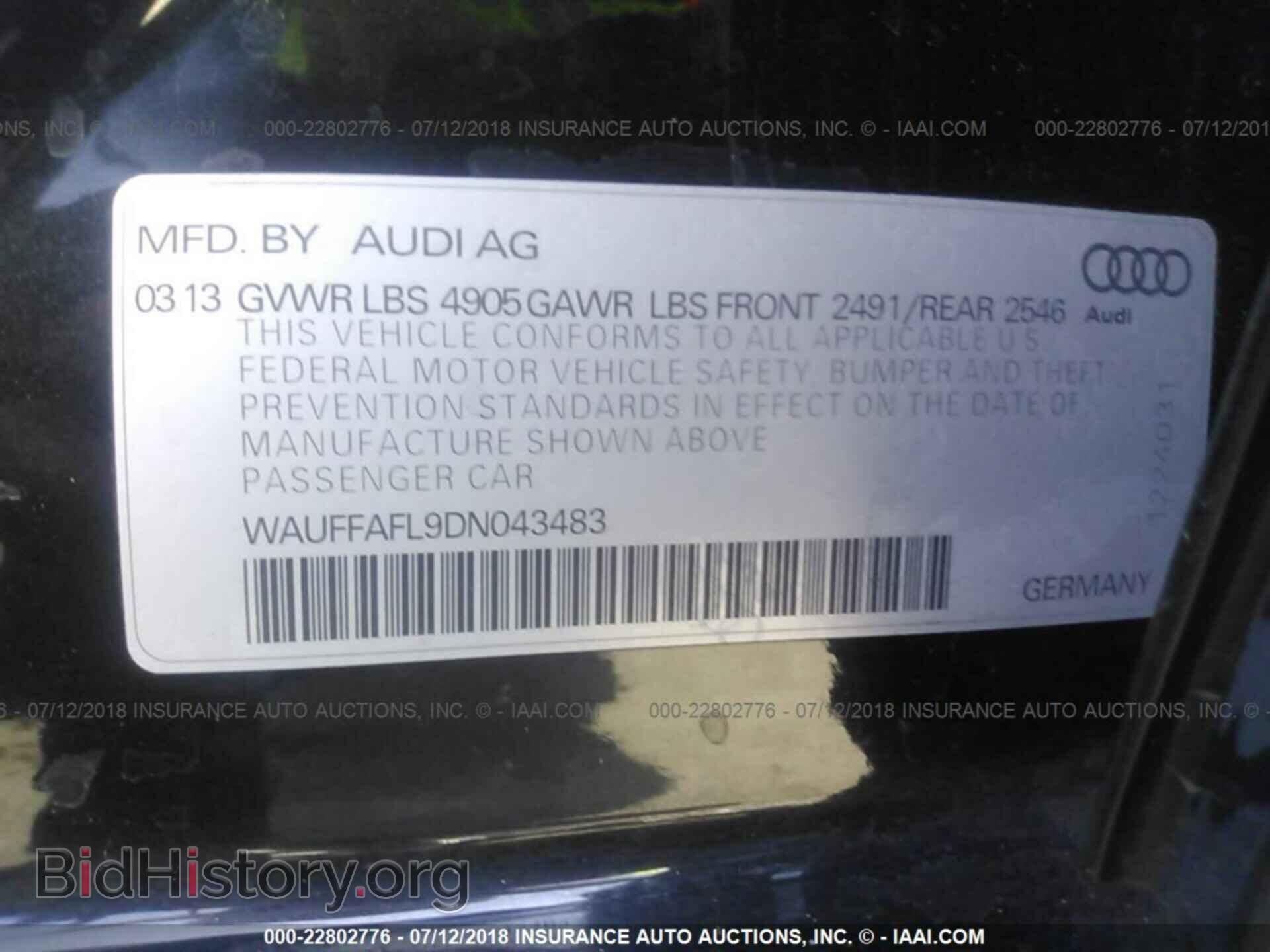 2013 Audi A4 - VIN: WAUFFAFL9DN043483 - Photo 9