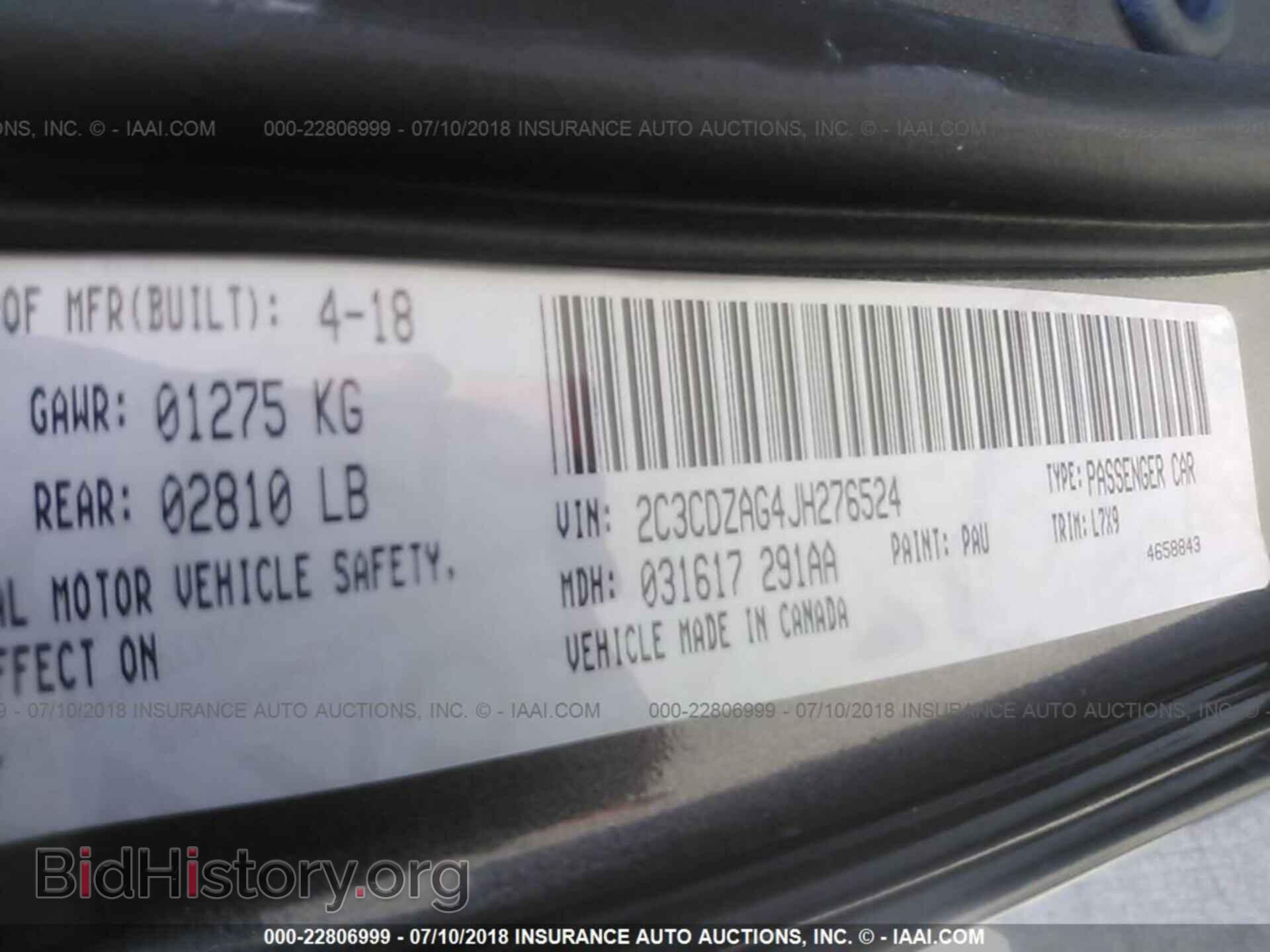 2018 DODGE CHALLENGER - VIN: 2C3CDZAG4JH276524 - Photo 9