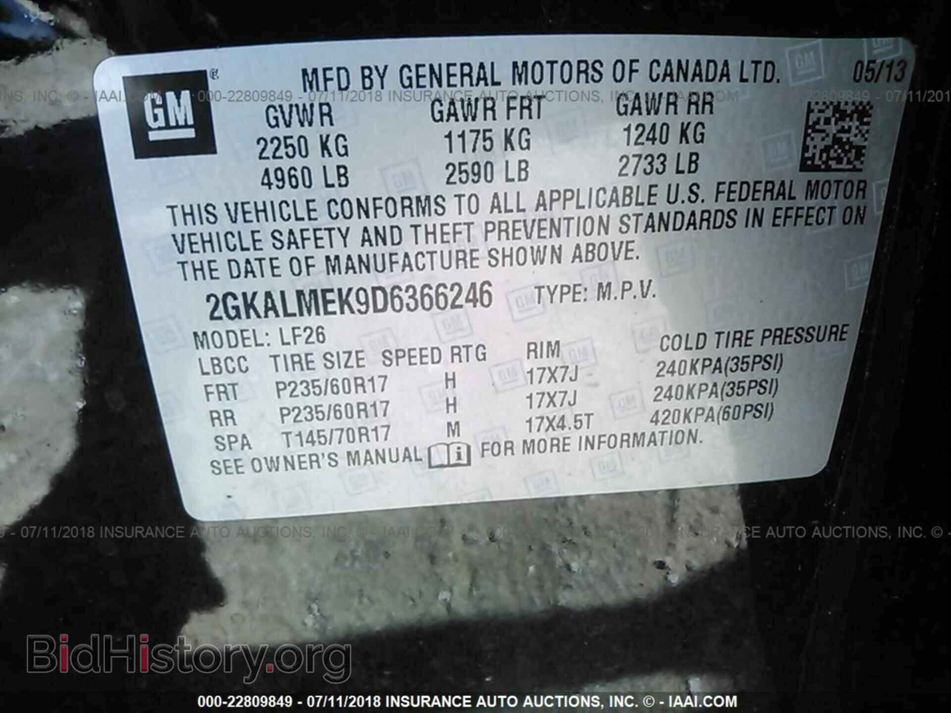 2013 Gmc Terrain - VIN: 2GKALMEK9D6366246 - Photo 9