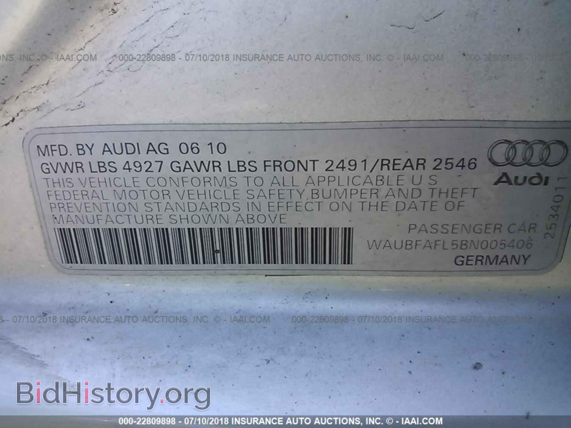 2011 Audi A4 - VIN: WAUBFAFL5BN005406 - Photo 9