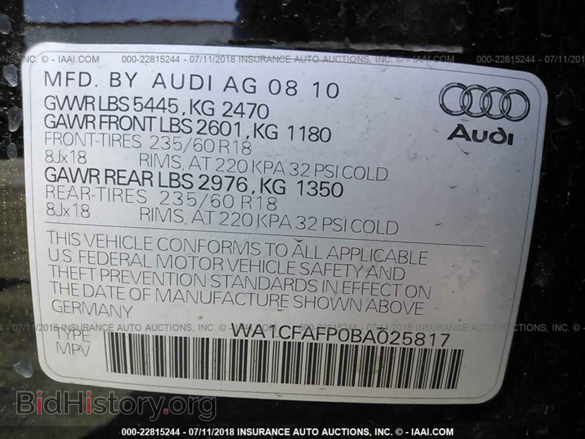 2011 Audi Q5 - VIN: WA1CFAFP0BA025817 - Photo 9
