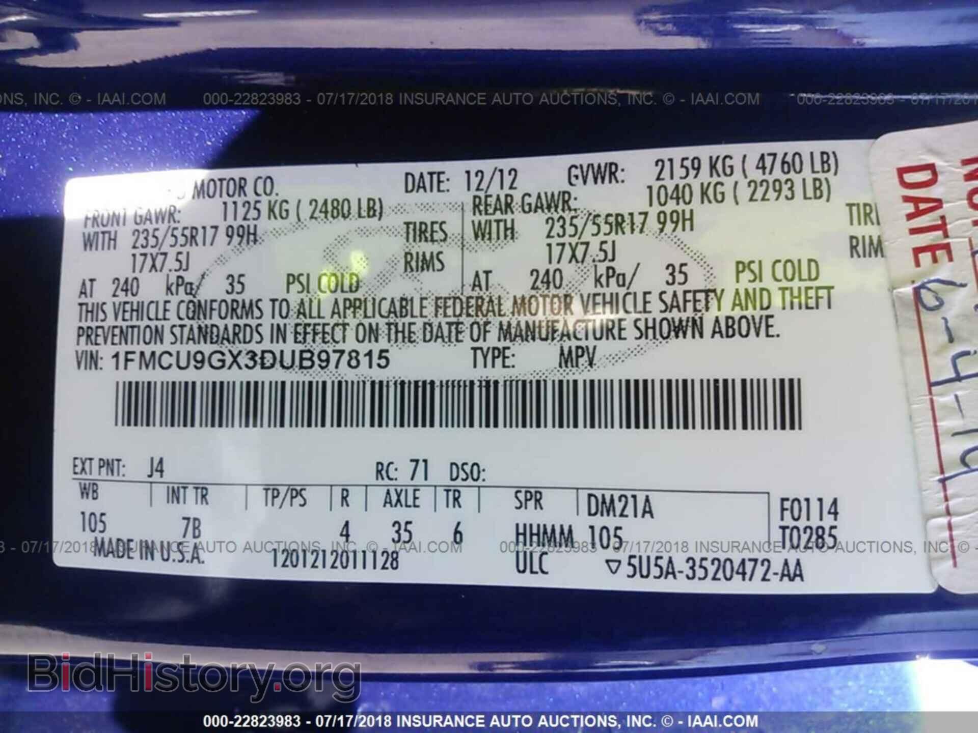 2013 Ford Escape - VIN: 1FMCU9GX3DUB97815 - Photo 9