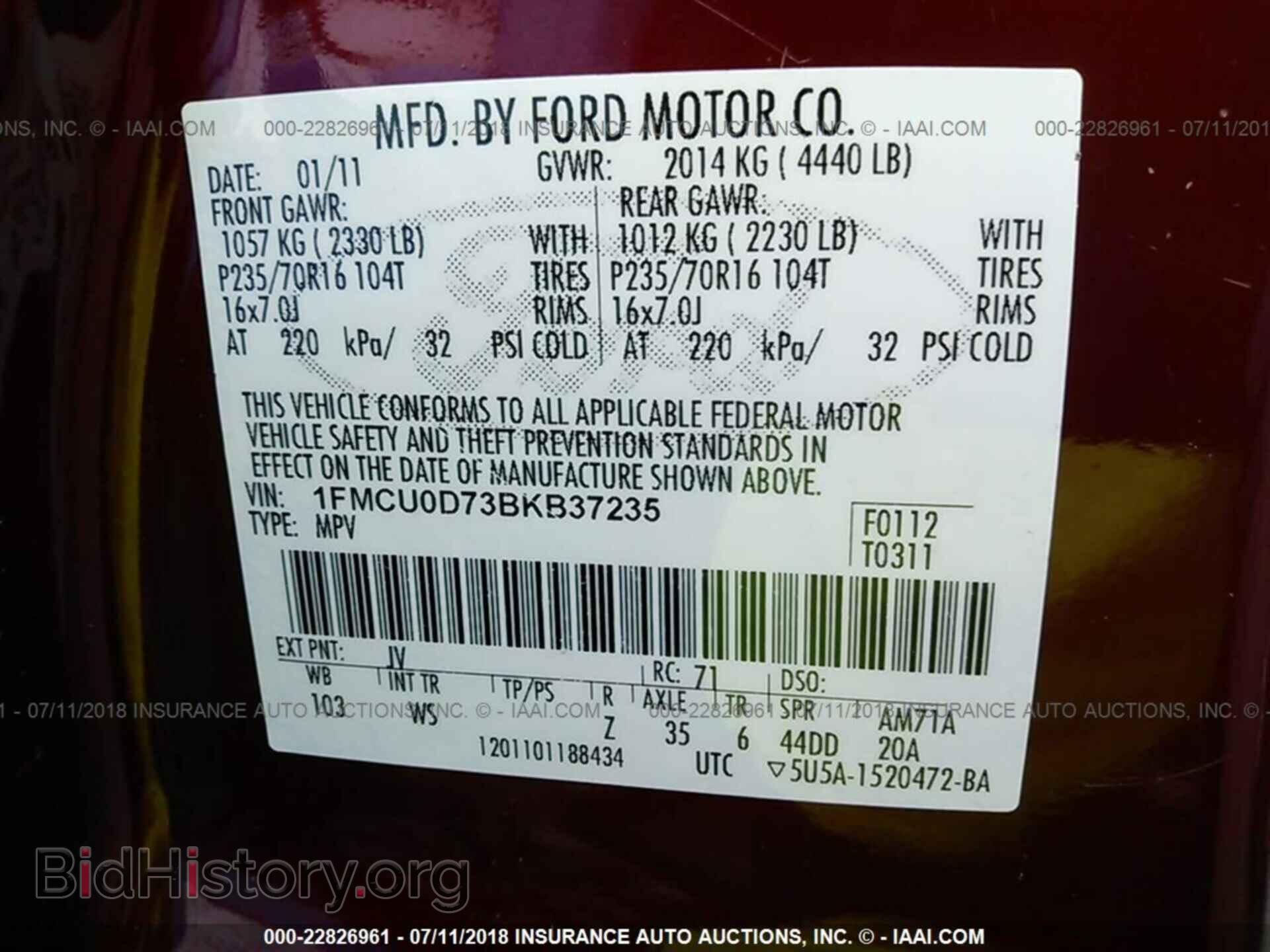 2011 Ford Escape - VIN: 1FMCU0D73BKB37235 - Photo 9
