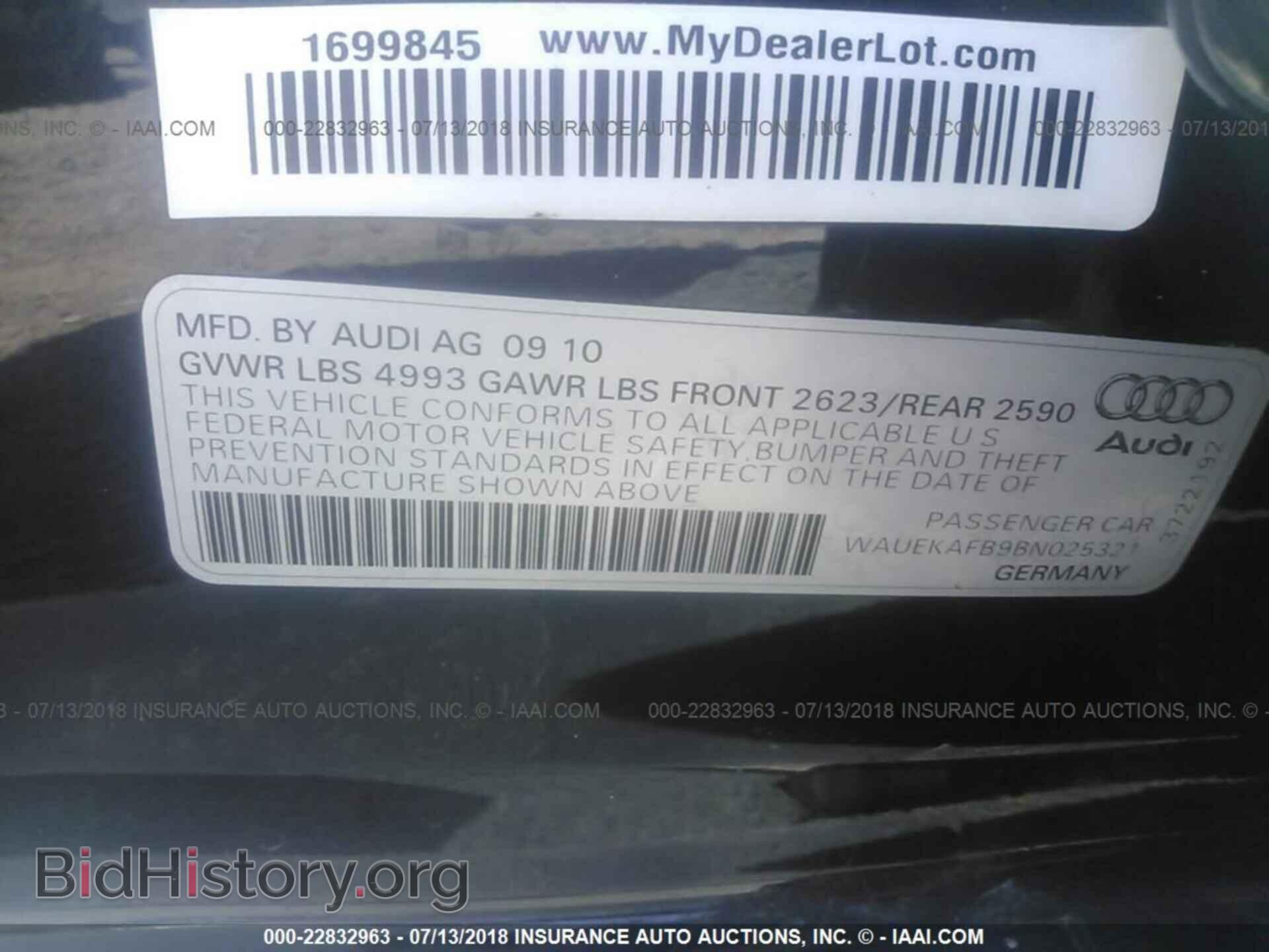 2011 Audi A6 - VIN: WAUEKAFB9BN025321 - Фото 9