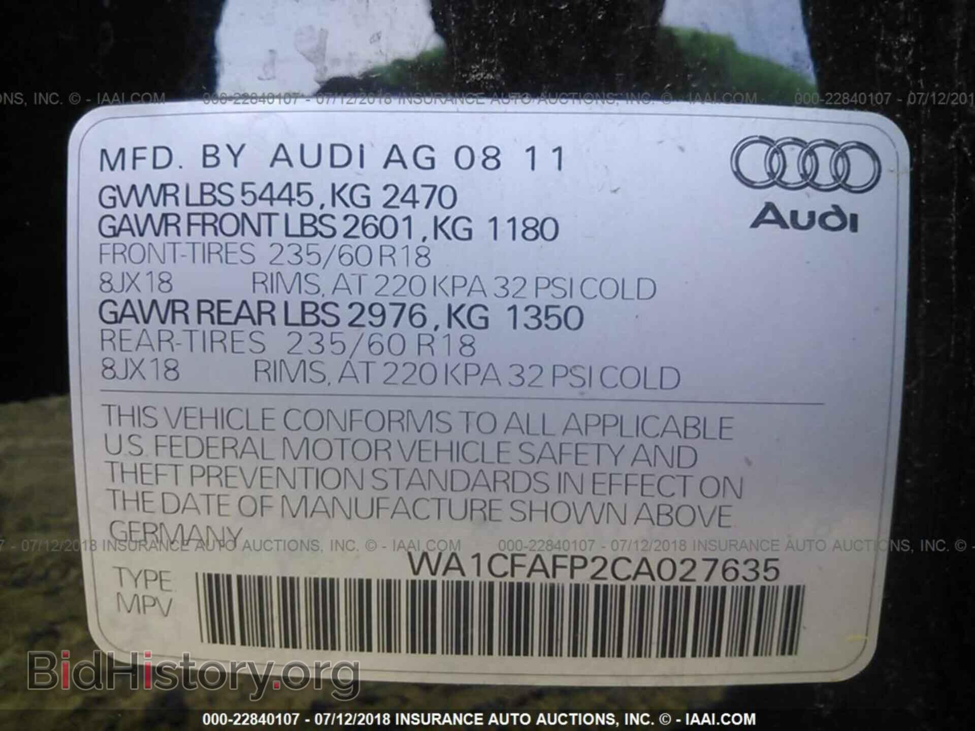 2012 Audi Q5 - VIN: WA1CFAFP2CA027635 - Photo 9