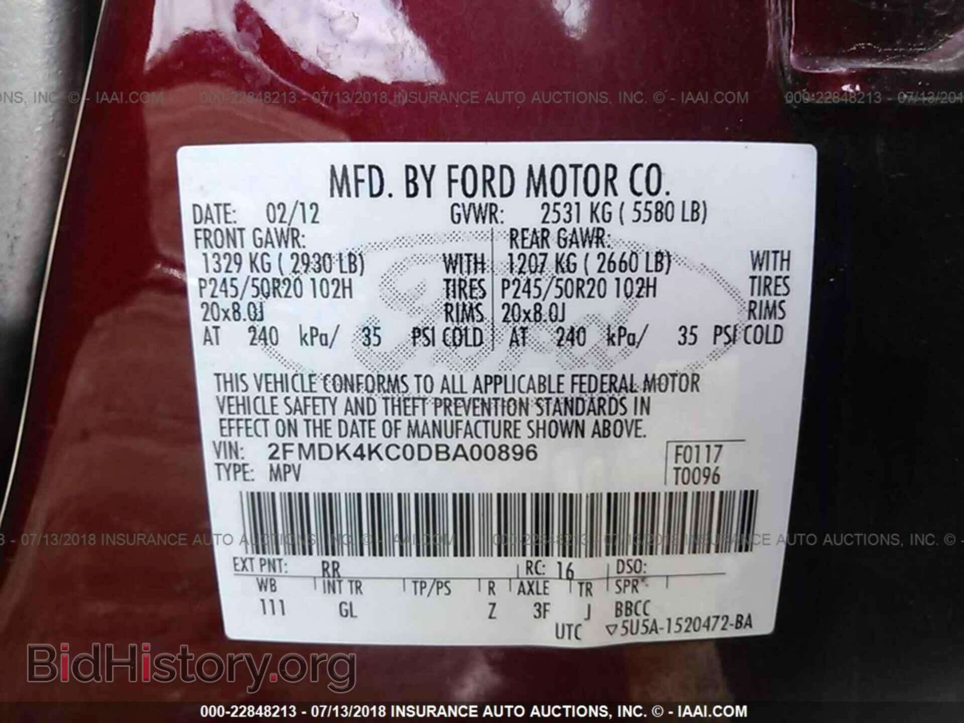 2013 FORD EDGE - VIN: 2FMDK4KC0DBA00896 - Photo 9