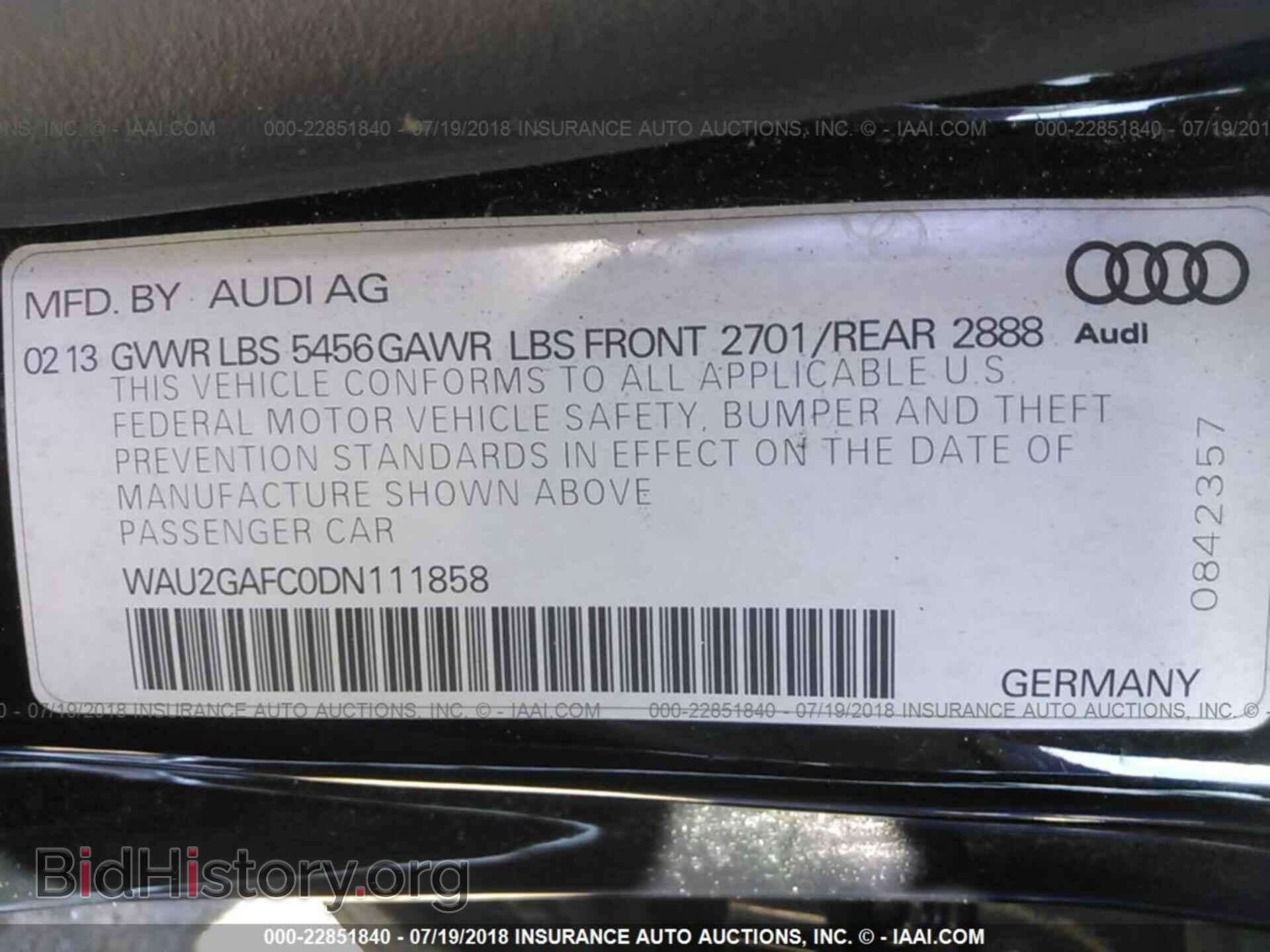 2013 Audi A7 - VIN: WAU2GAFC0DN111858 - Фото 9