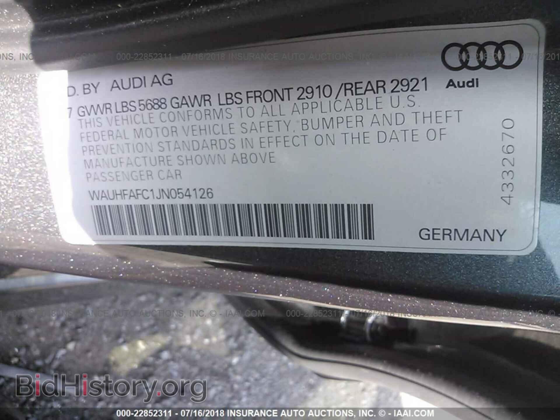 2018 Audi S6 - VIN: WAUHFAFC1JN054126 - Фото 9