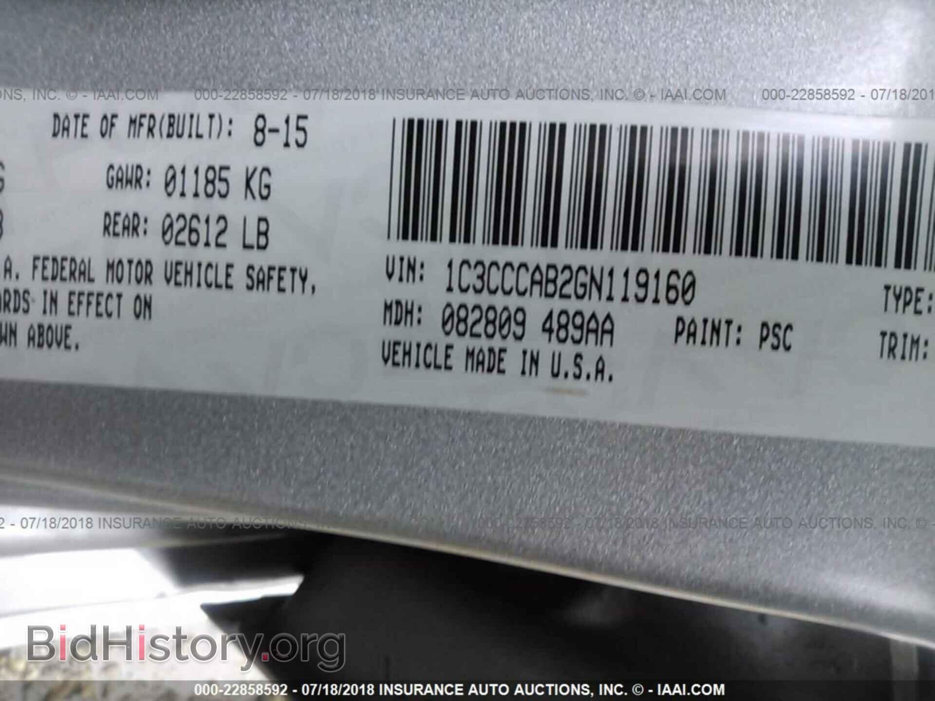 2016 Chrysler 200 - VIN: 1C3CCCAB2GN119160 - Photo 9