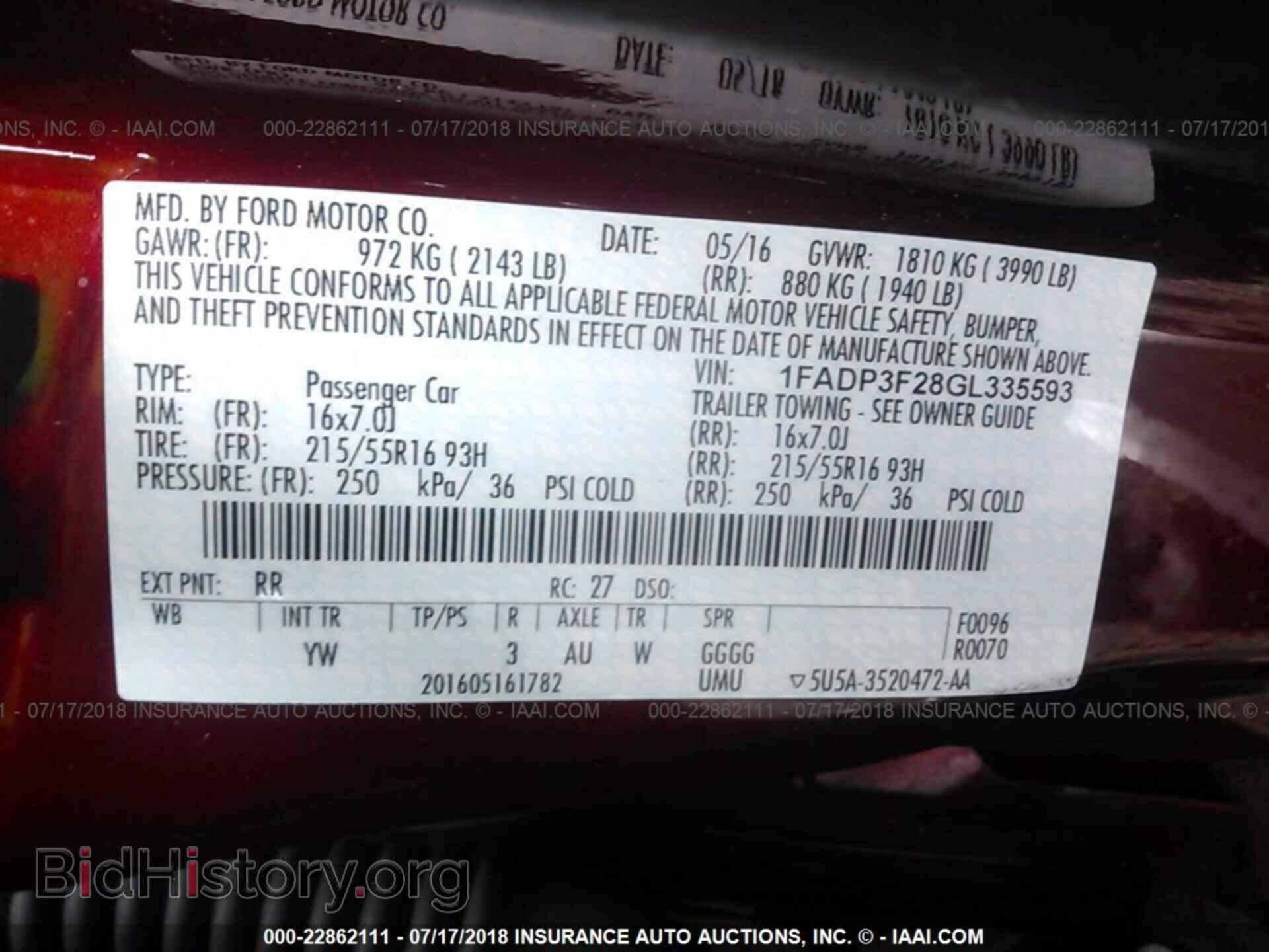 2016 Ford Focus - VIN: 1FADP3F28GL335593 - Фото 9