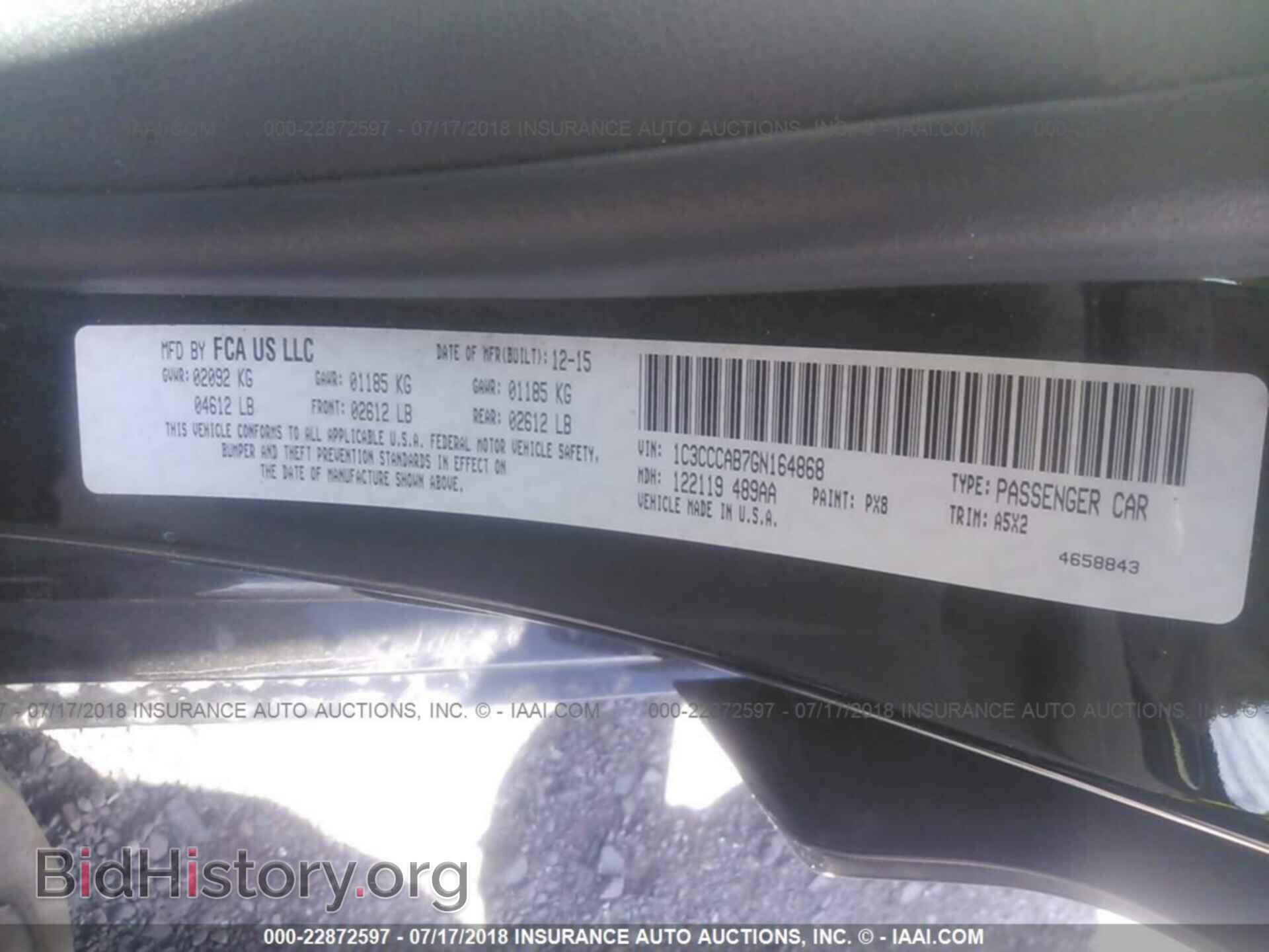 2016 Chrysler 200 - VIN: 1C3CCCAB7GN164868 - Photo 9