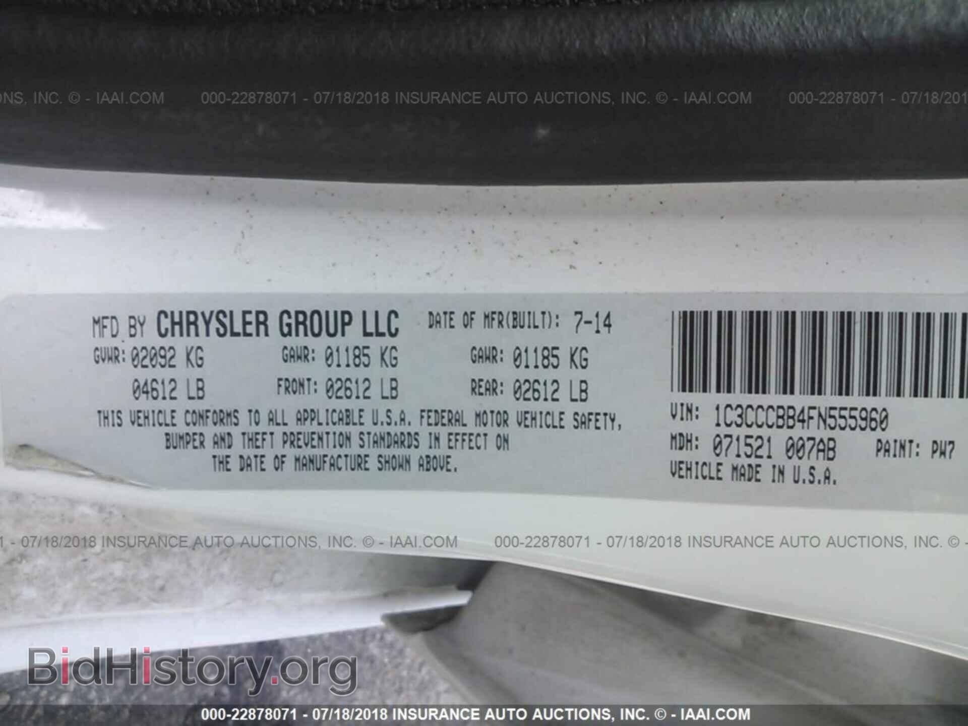 2015 Chrysler 200 - VIN: 1C3CCCBB4FN555960 - Photo 9