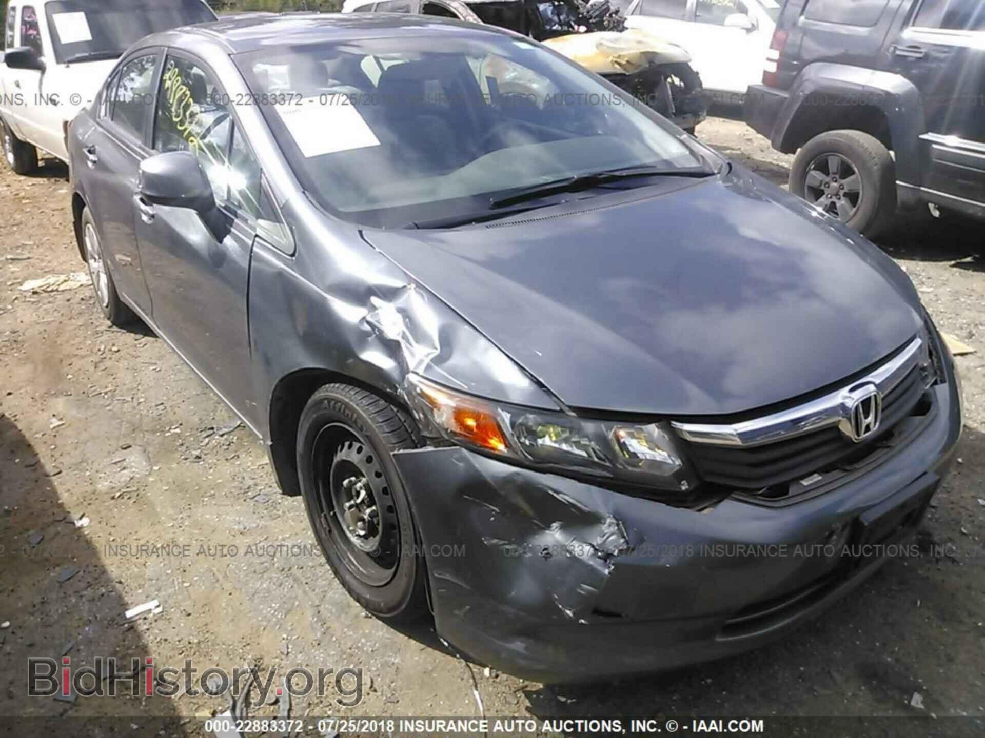 2012 Honda CIVIC (VIN 19XFB2F55CE075615) — photo 1 of 10, IAAI, damage: right front