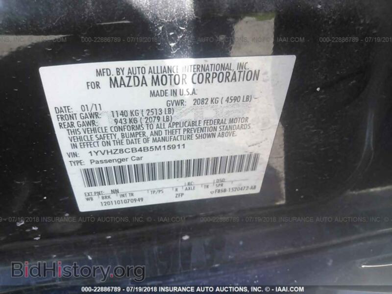 2011 Mazda 6 (VIN 1YVHZ8CB4B5M15911) — фото 9 из 10