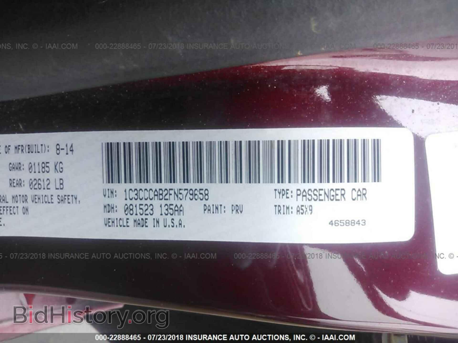 2015 Chrysler 200 - VIN: 1C3CCCAB2FN579658 - Photo 9
