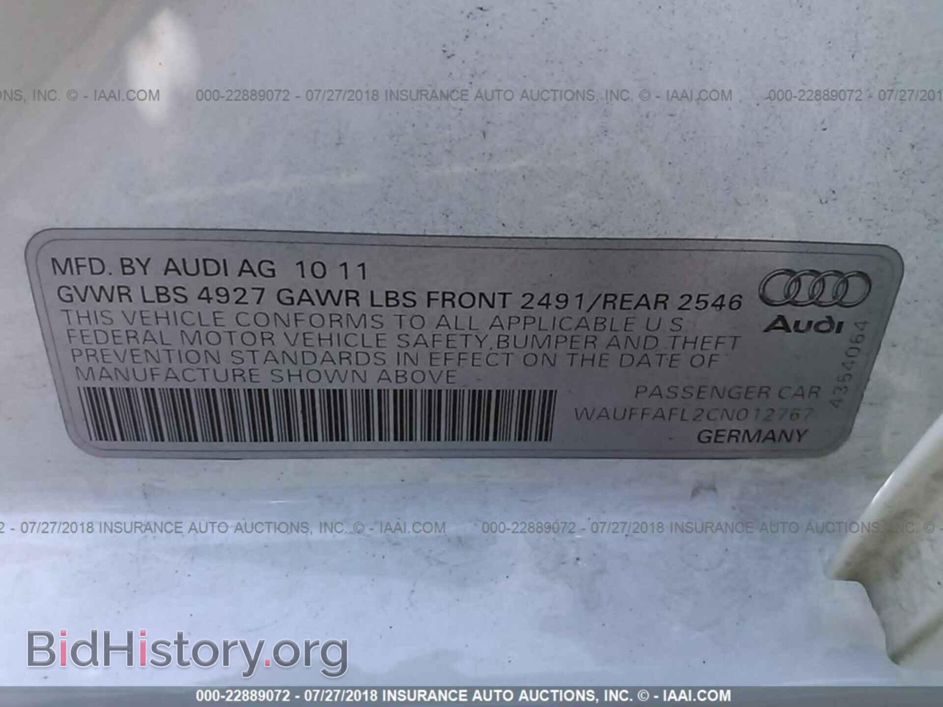 2012 Audi A4 - VIN: WAUFFAFL2CN012767 - Photo 9