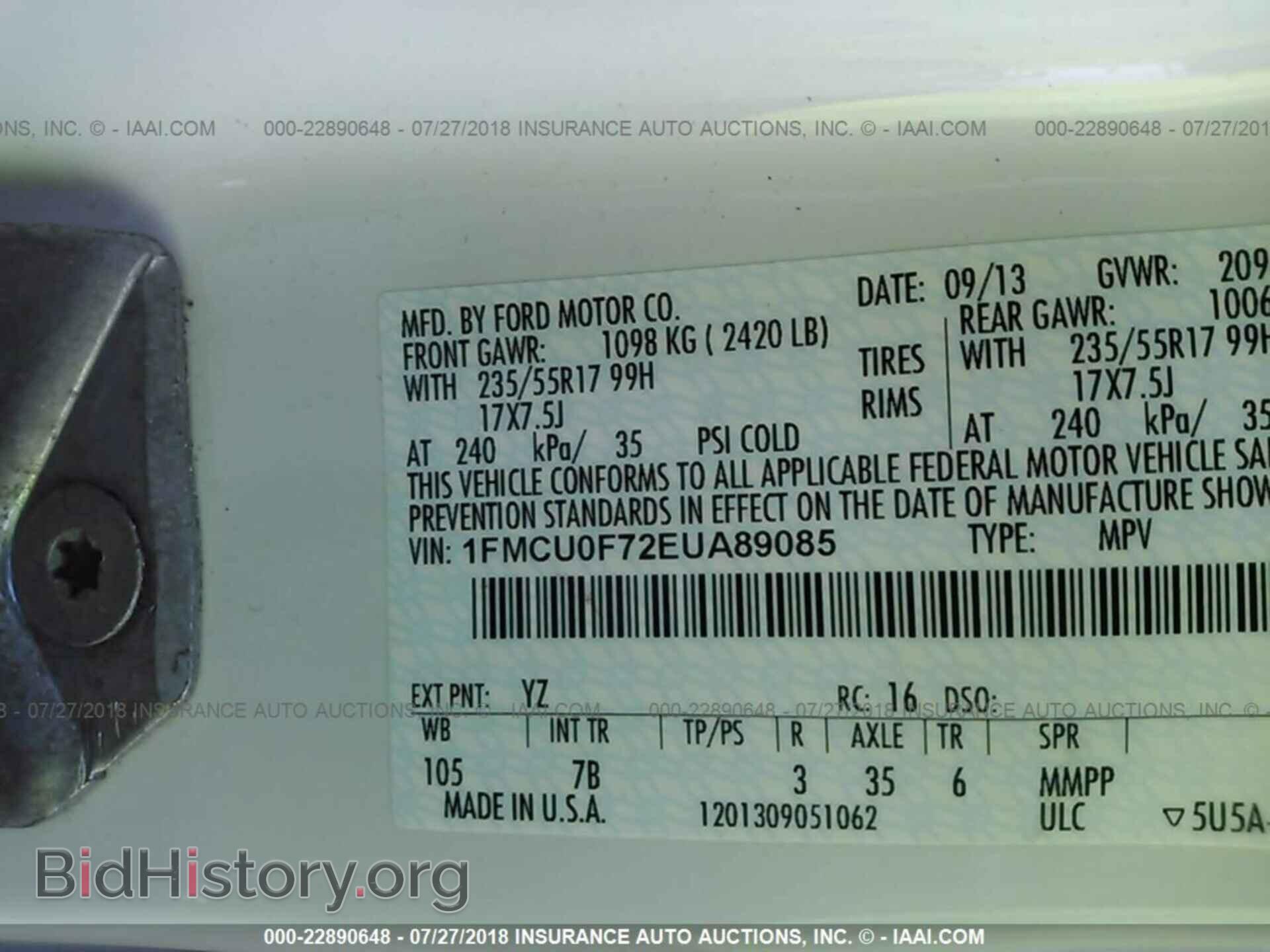 2014 Ford Escape - VIN: 1FMCU0F72EUA89085 - Photo 9