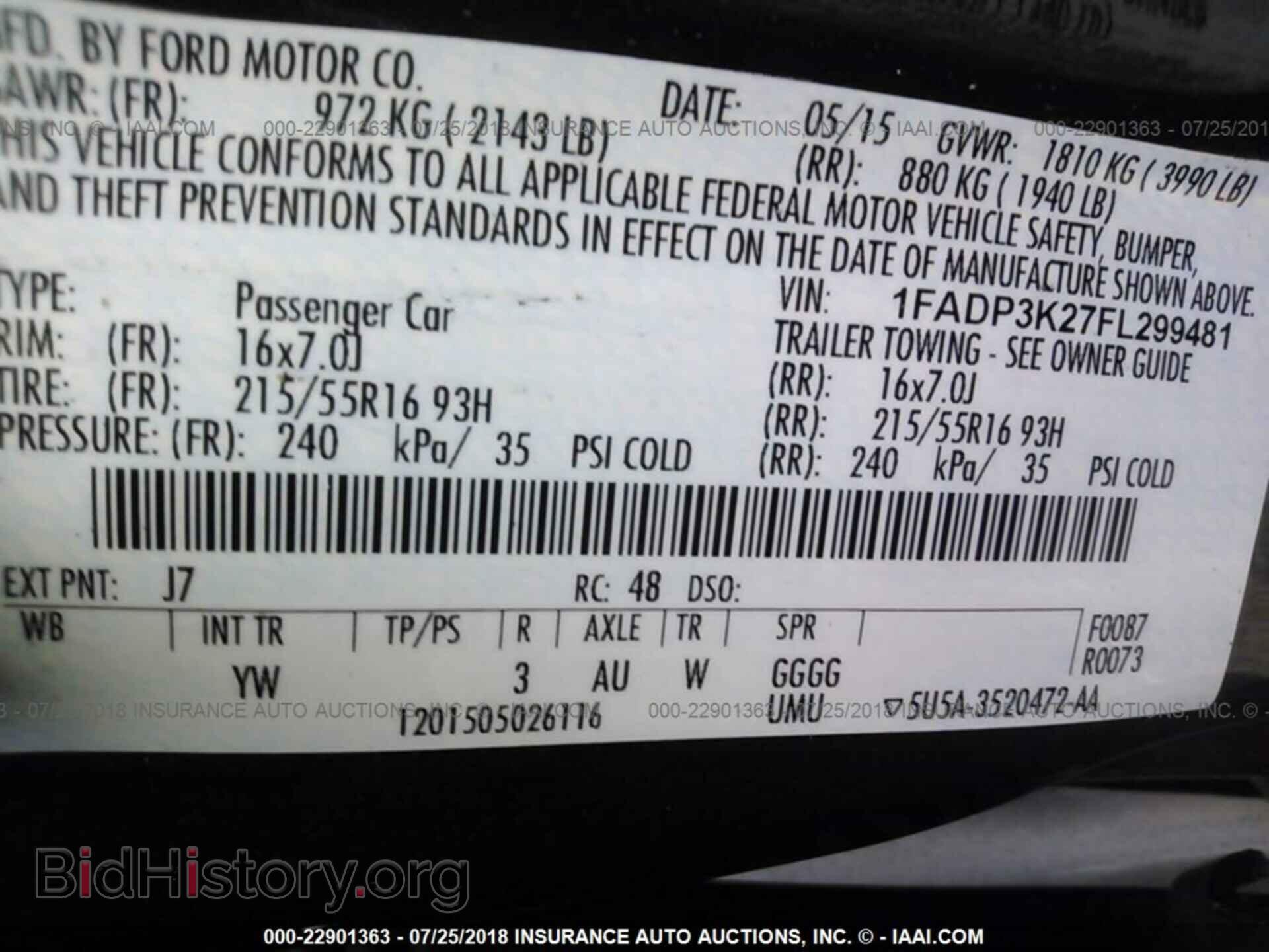 2015 Ford Focus - VIN: 1FADP3K27FL299481 - Фото 9