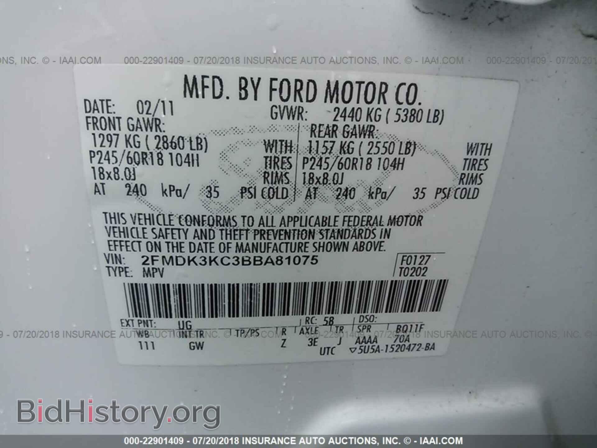 2011 Ford Edge - VIN: 2FMDK3KC3BBA81075 - Photo 9
